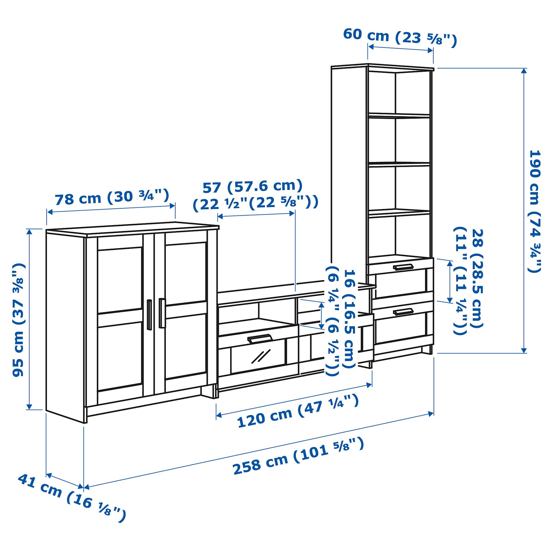 BRIMNES, TV storage combination, 891.843.31