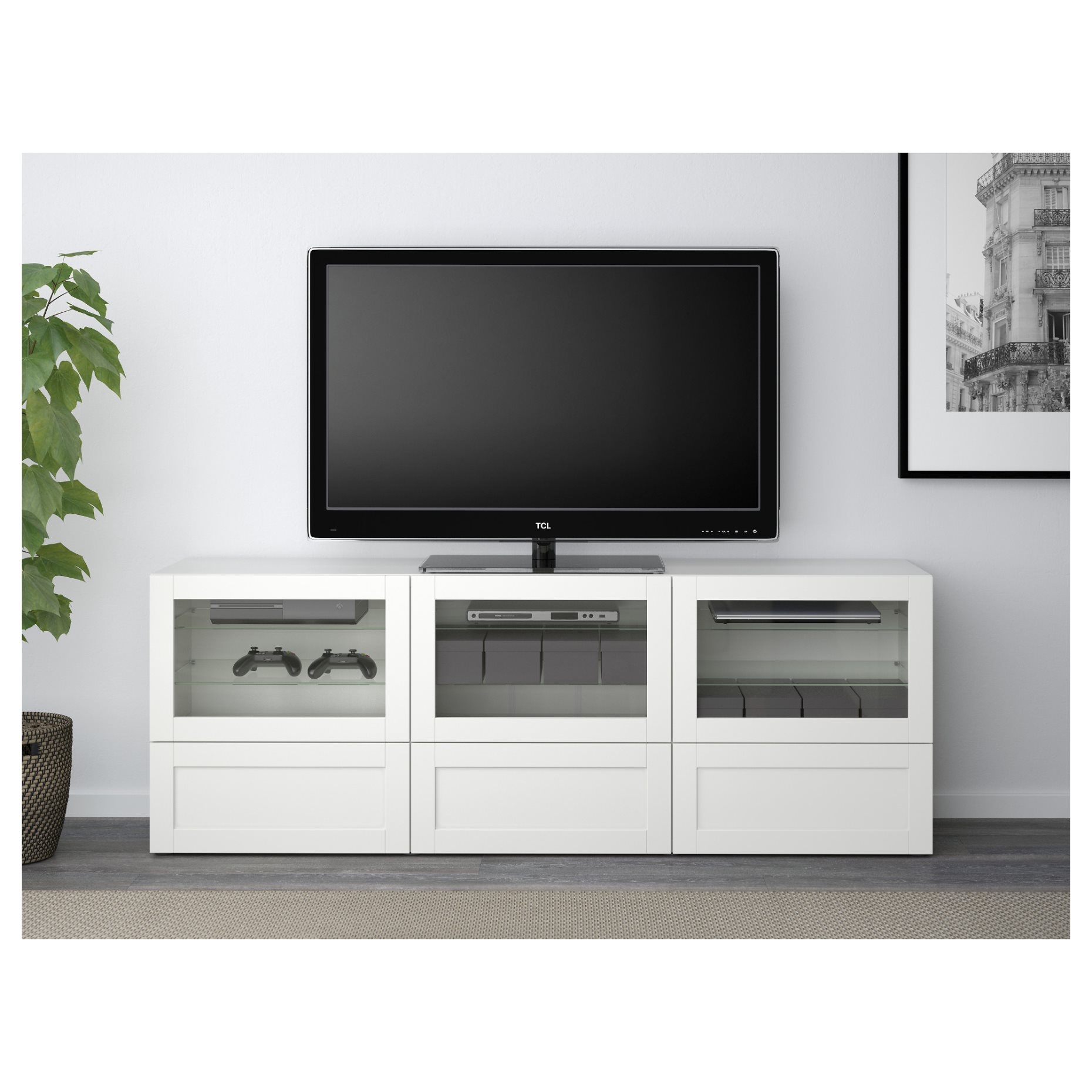 BESTÅ, TV bench with doors and drawers, 180x40x64 cm, 891.942.88