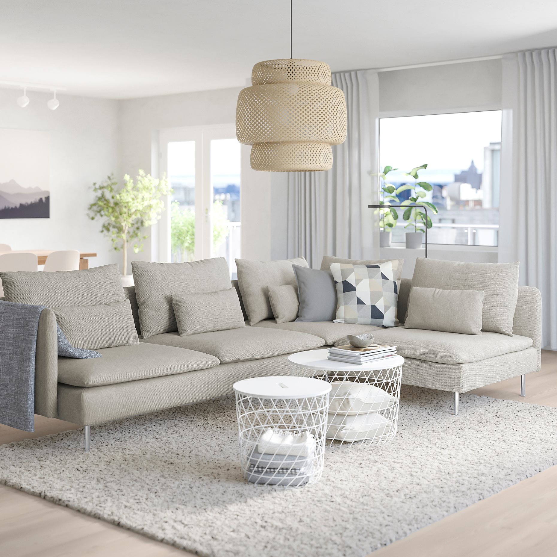 SÖDERHAMN, corner sofa, 4-seat with open end, 893.058.42
