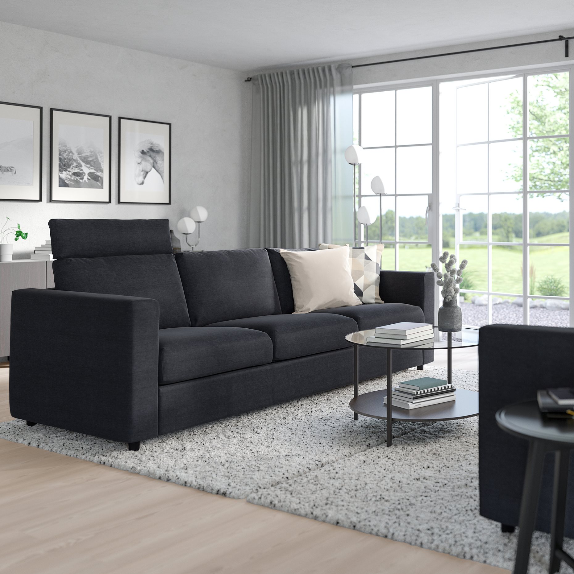 VIMLE, 3-seat sofa with headrest, 893.990.58