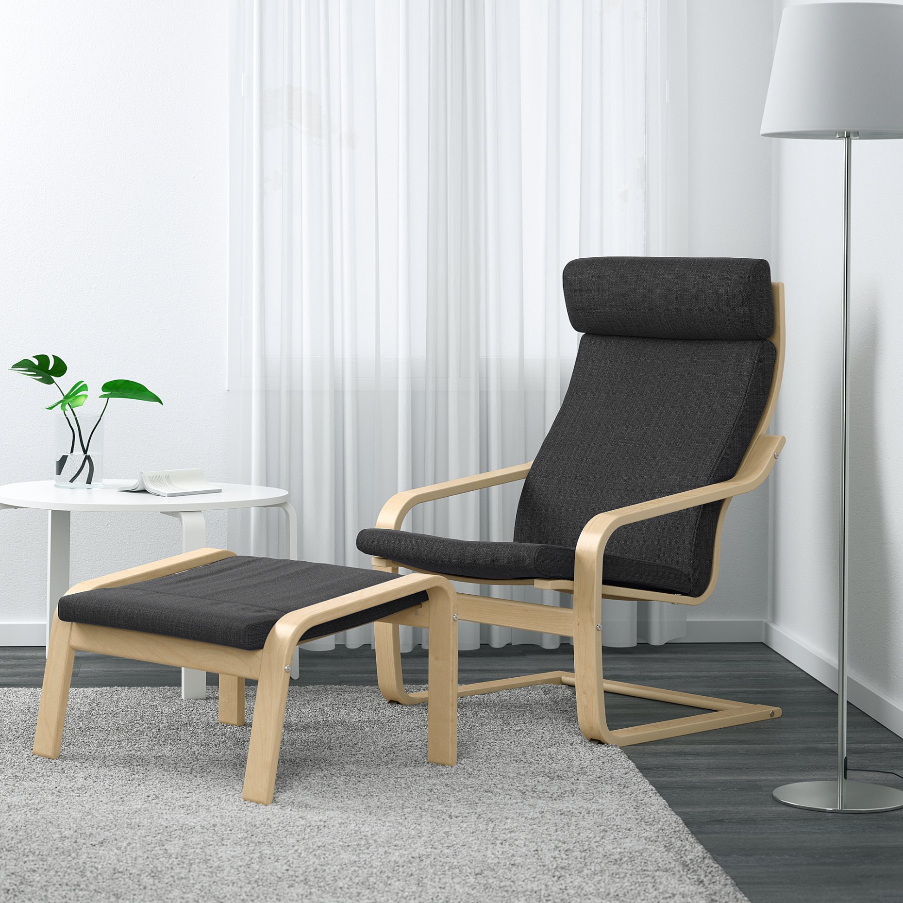 POÄNG, armchair and footstool, 894.842.40