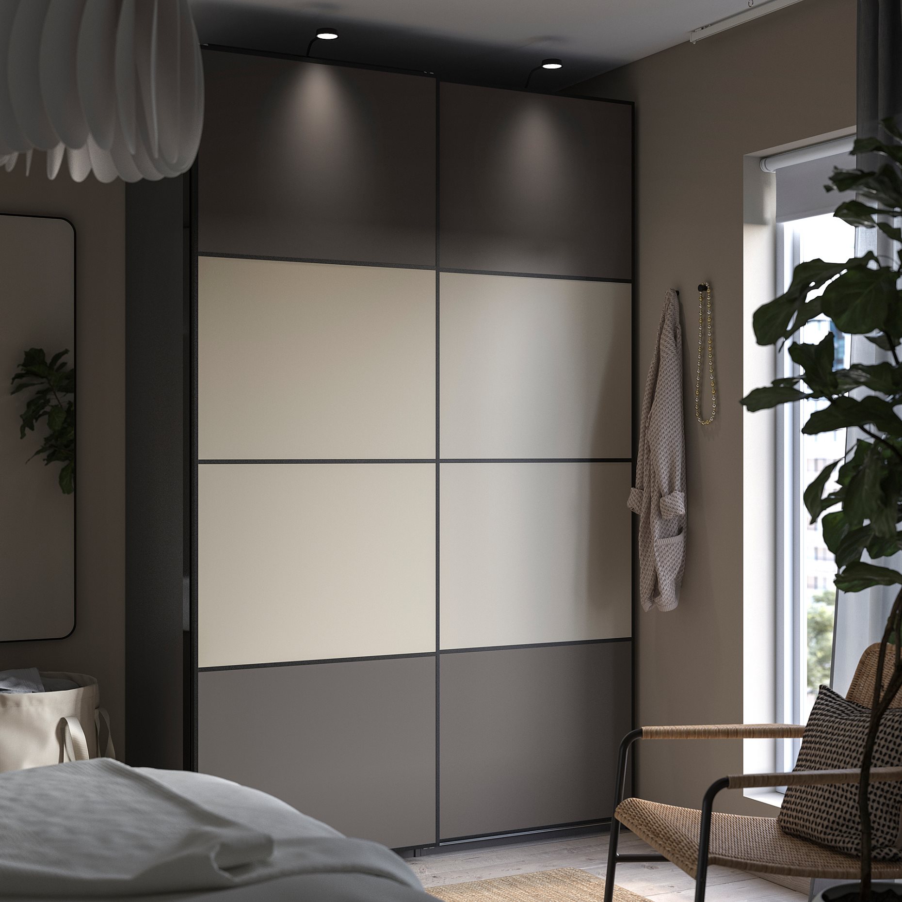 PAX/MEHAMN, ντουλάπα με συρόμενες πόρτες, 150x66x236 cm, 895.028.90