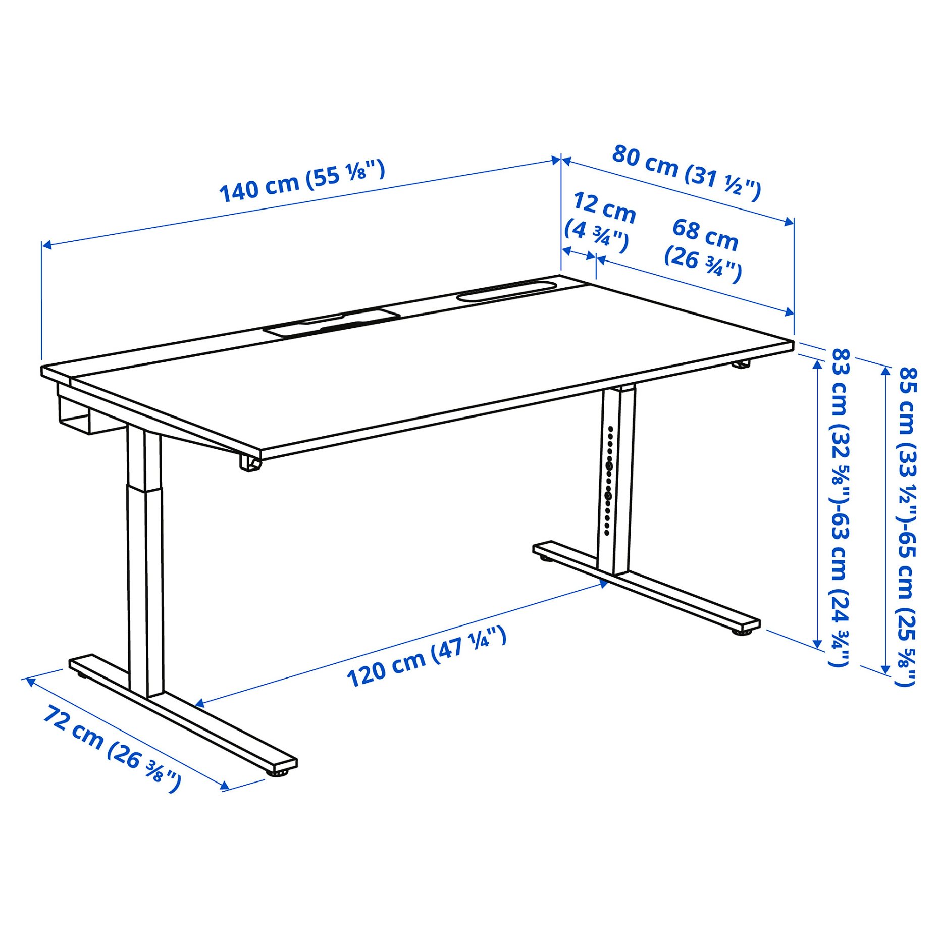 MITTZON, desk, 140x80 cm, 895.281.16