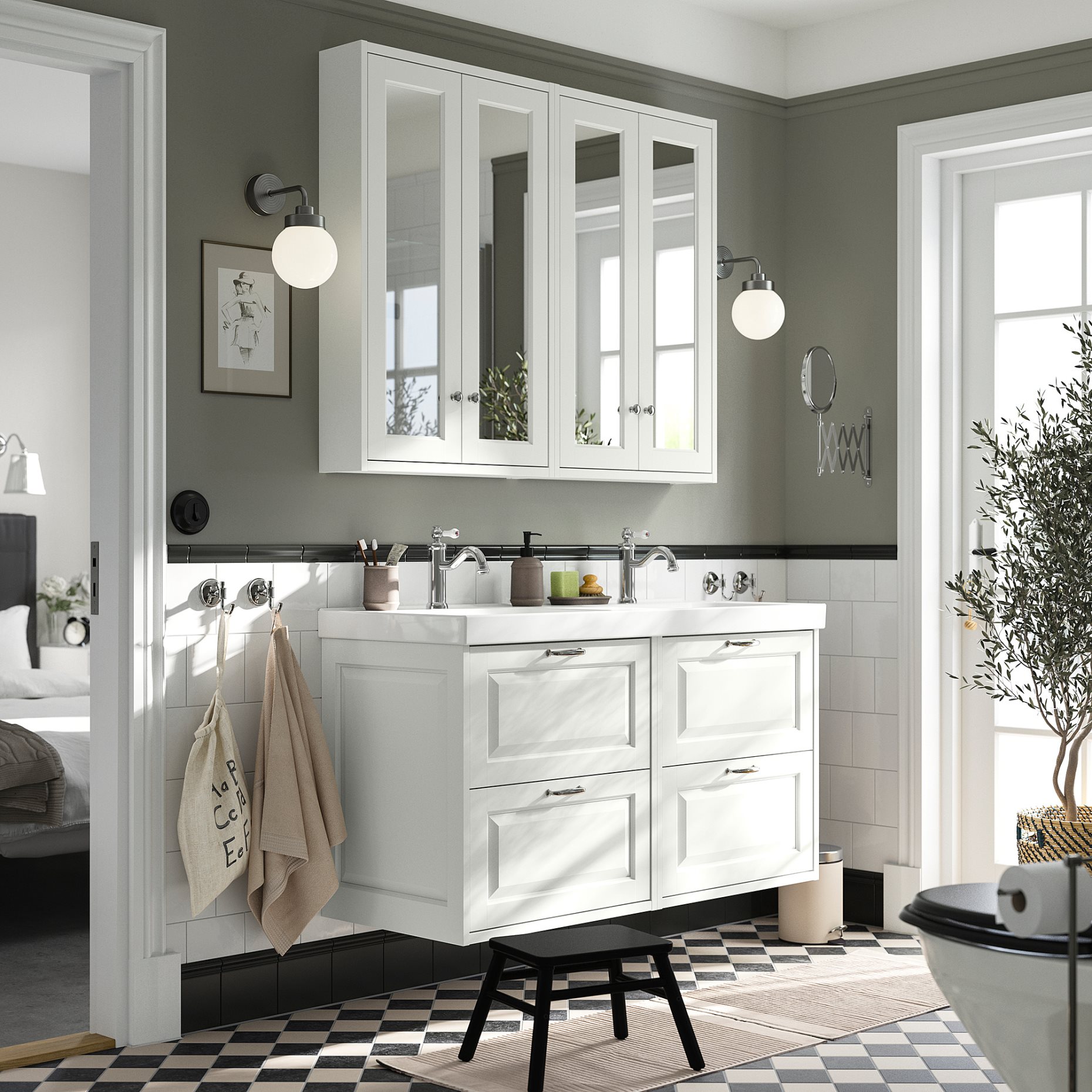 TANNFORSEN/ORRSJON, έπιπλο νιπτήρα/νιπτήρας/μπαταρίες, 122x49x74 cm, 895.285.45