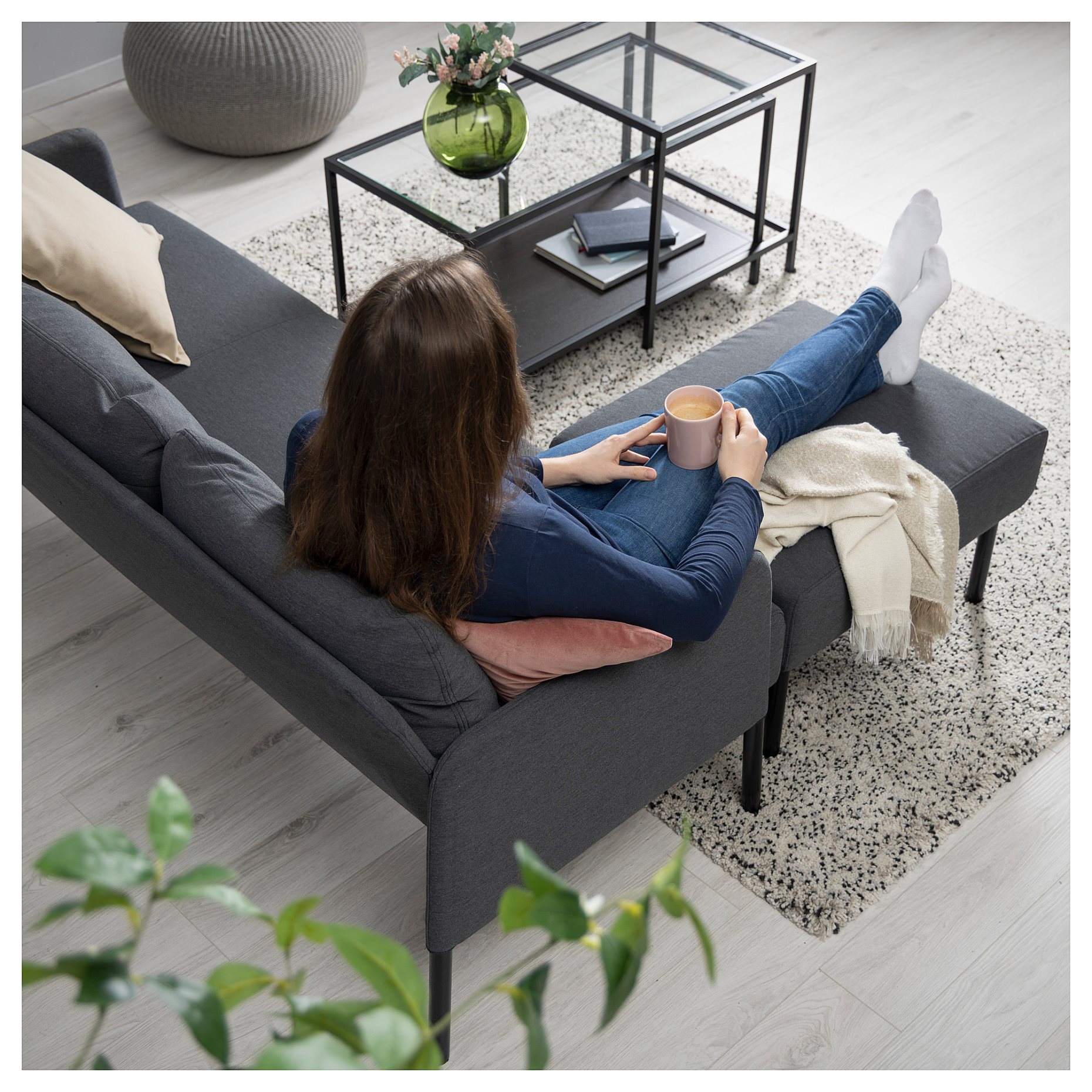 GLOSTAD, 3-seat sofa with chaise longue, 895.426.69