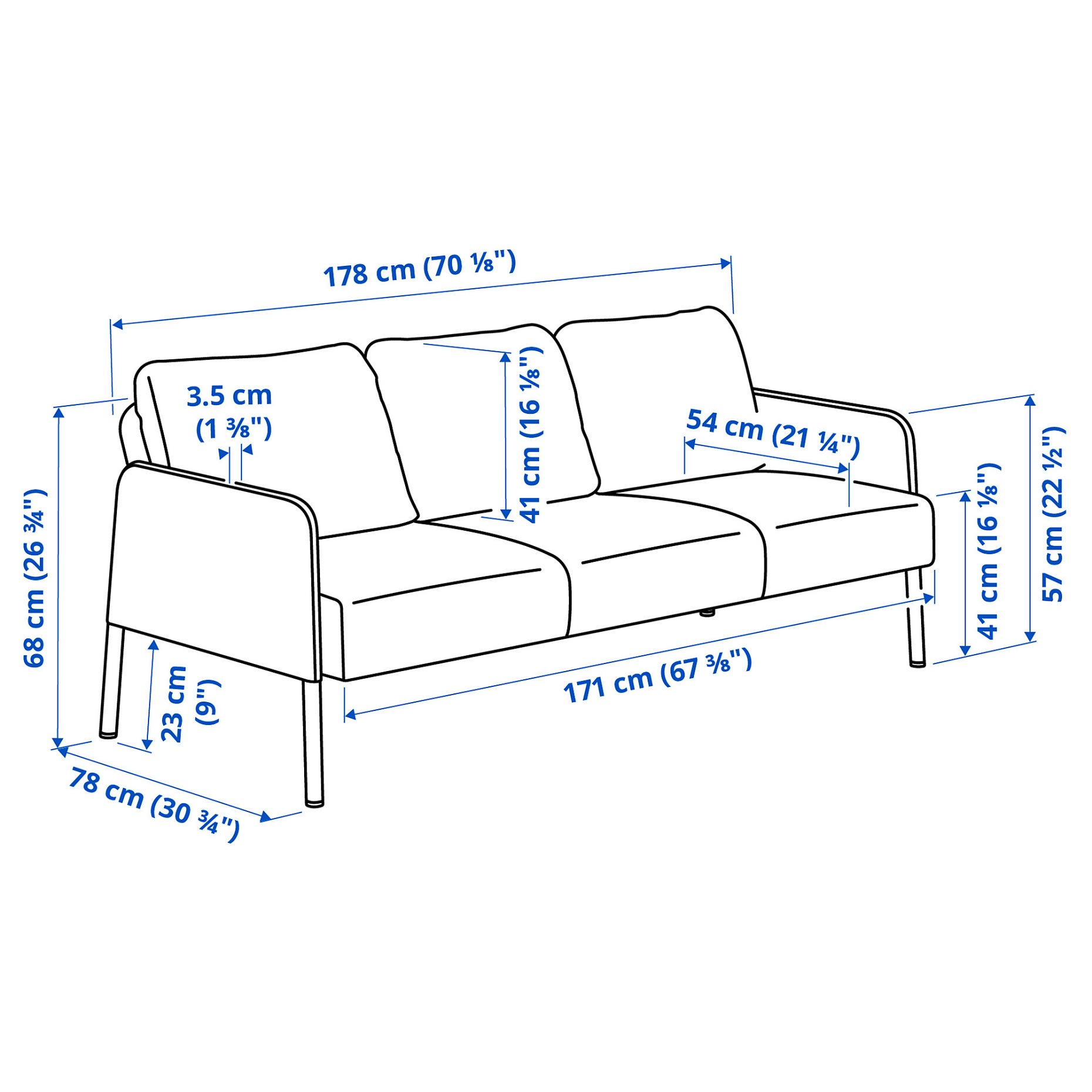 GLOSTAD, 3-seat sofa with chaise longue, 895.426.69