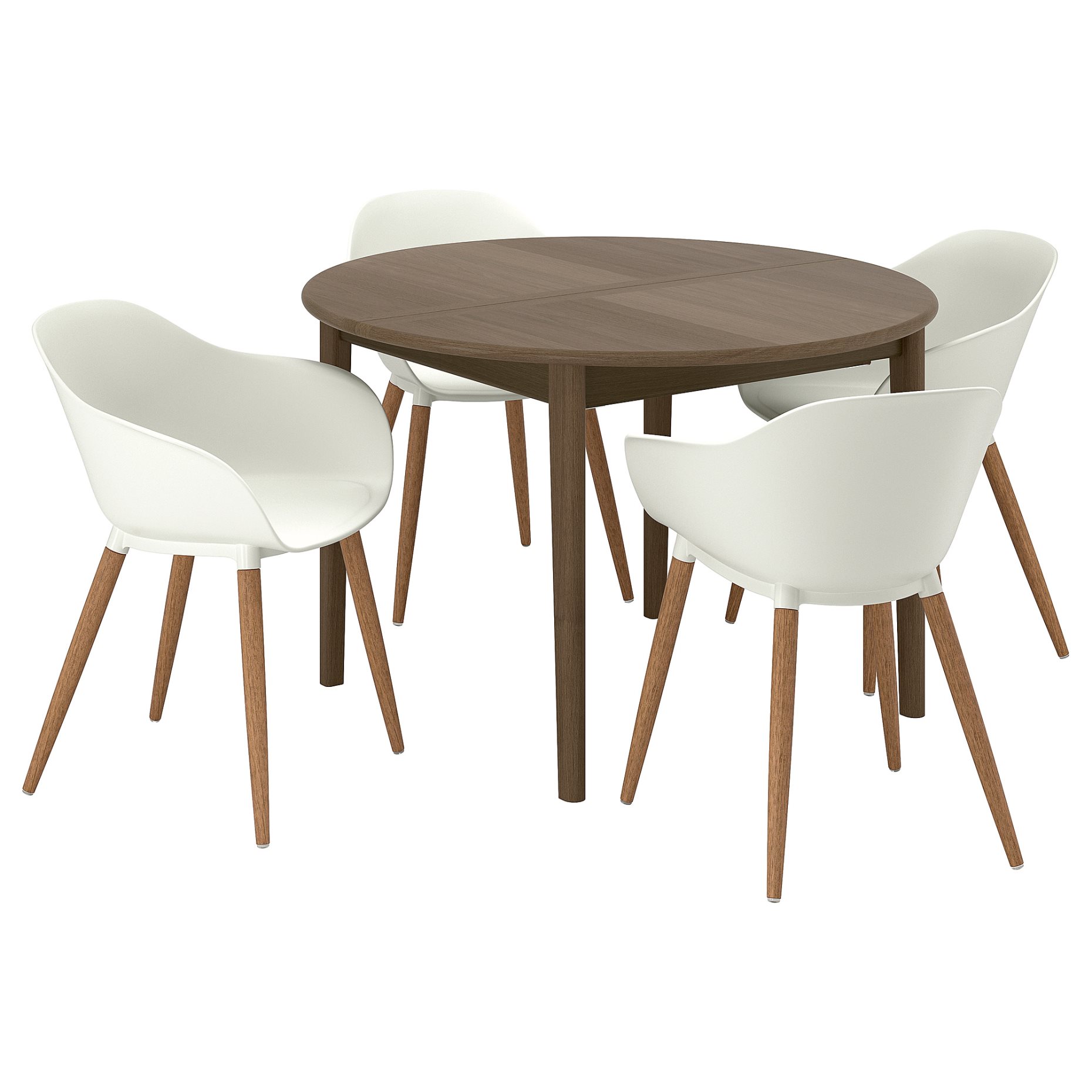SKANSNAS/GRONS, table and 4 chairs with armrests, 115/170 cm, 895.616.48