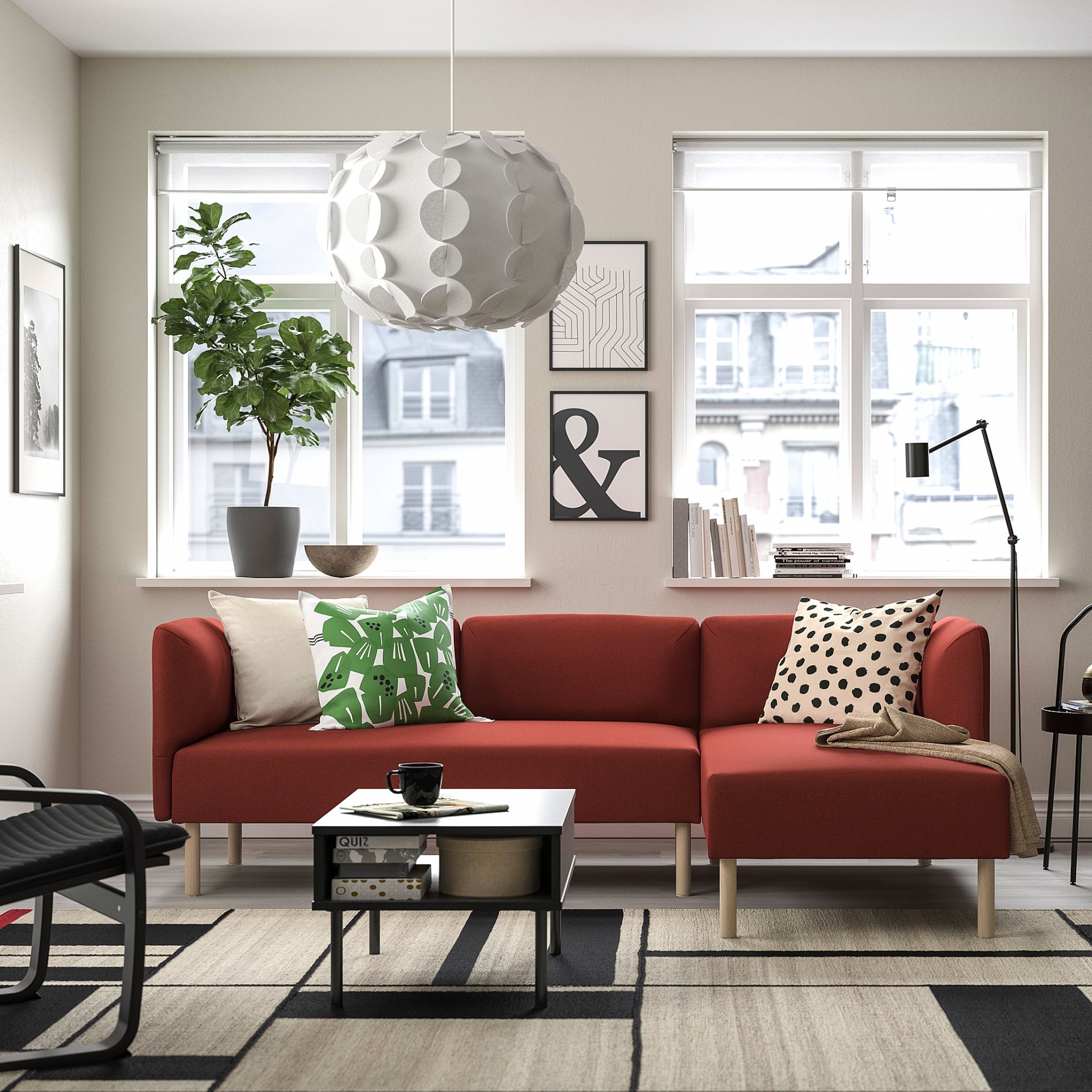 LILLEHEM, 3-seat modular sofa with chaise longue, 895.682.92