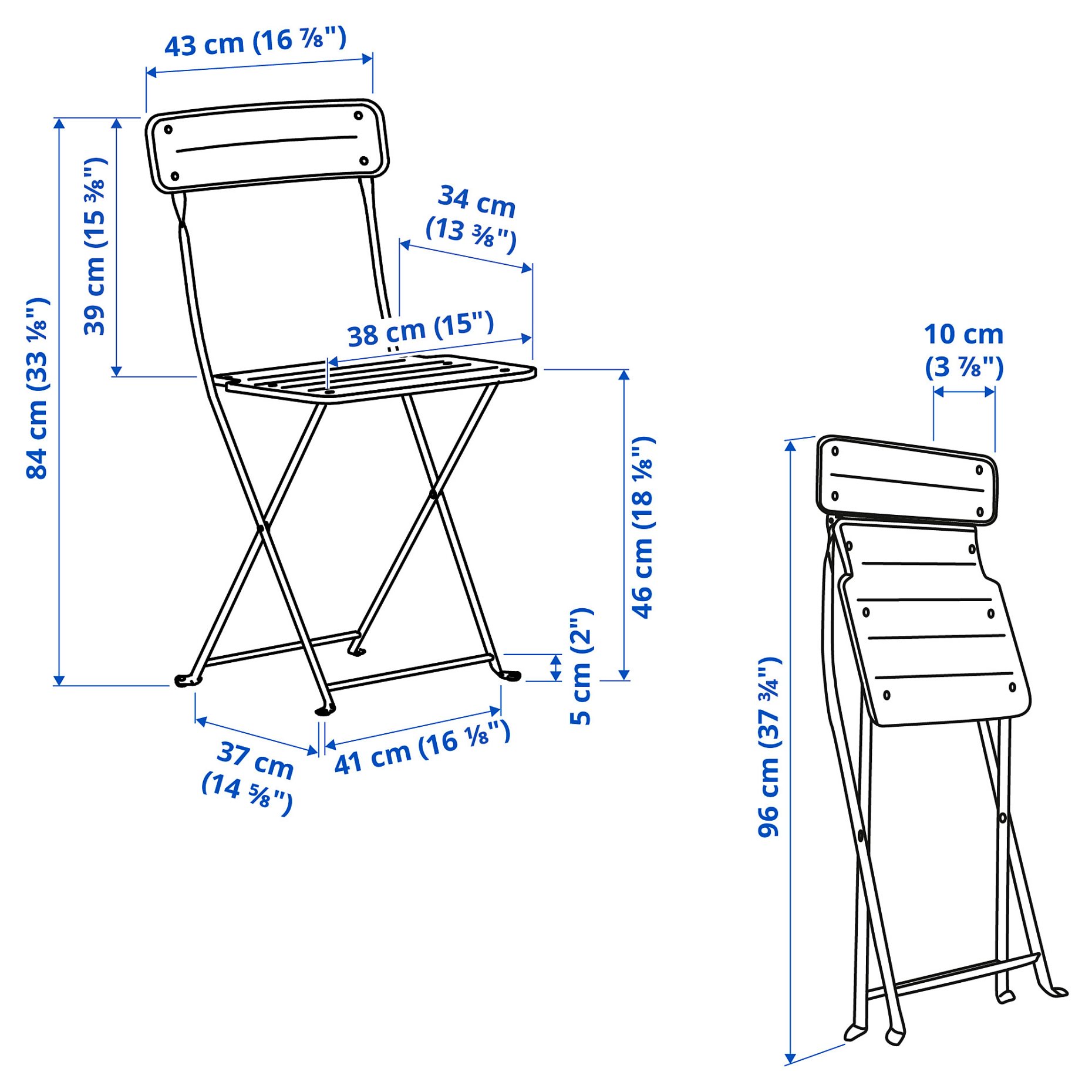 SUNDSÖ, table and 2 folding chairs/outdoor, 65x65 cm, 895.730.24