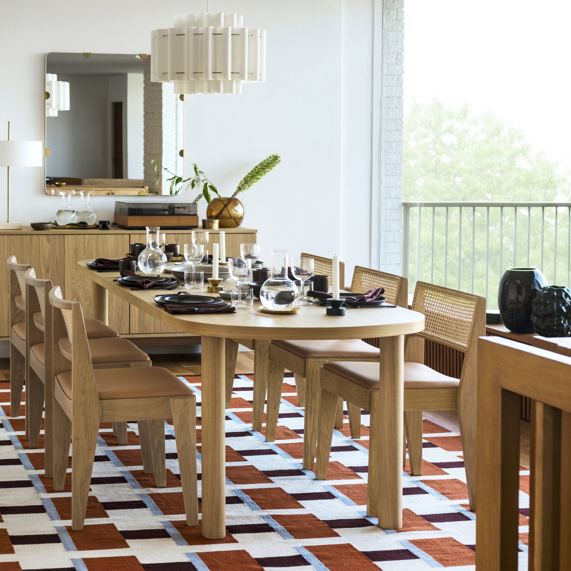 STOCKHOLM 2025, τραπέζι και 6 καρέκλες, 230x90 cm, 895.799.88