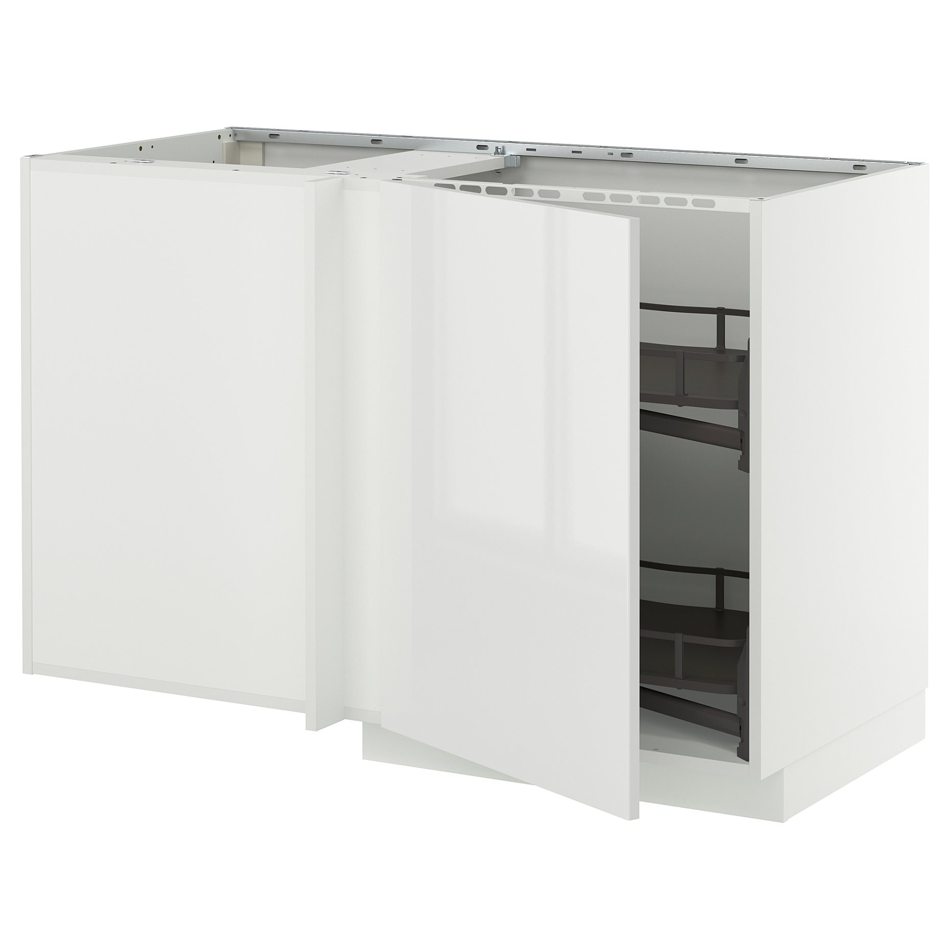 METOD, corner base cabinet with pull-out fitting, 128x68 cm, 895.851.35