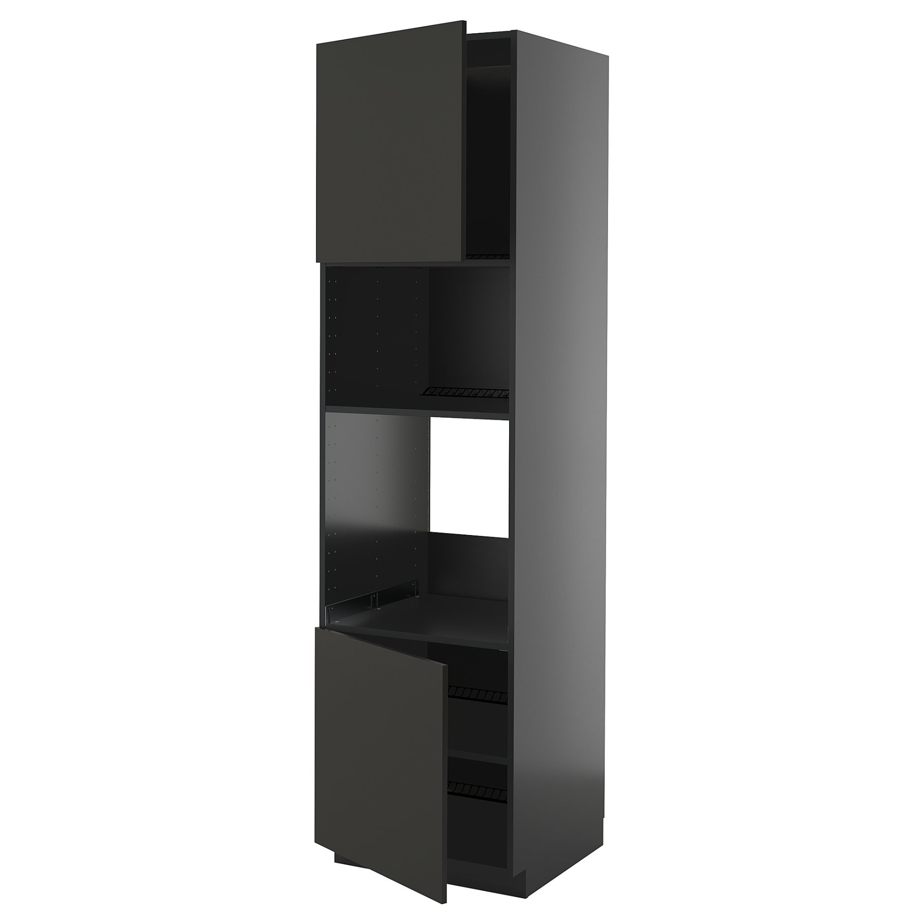 METOD, ψηλό ντουλάπι για φούρνο/μικροκυμάτων με 2 πόρτες/ράφια, 60x60x220 cm, 895.875.25