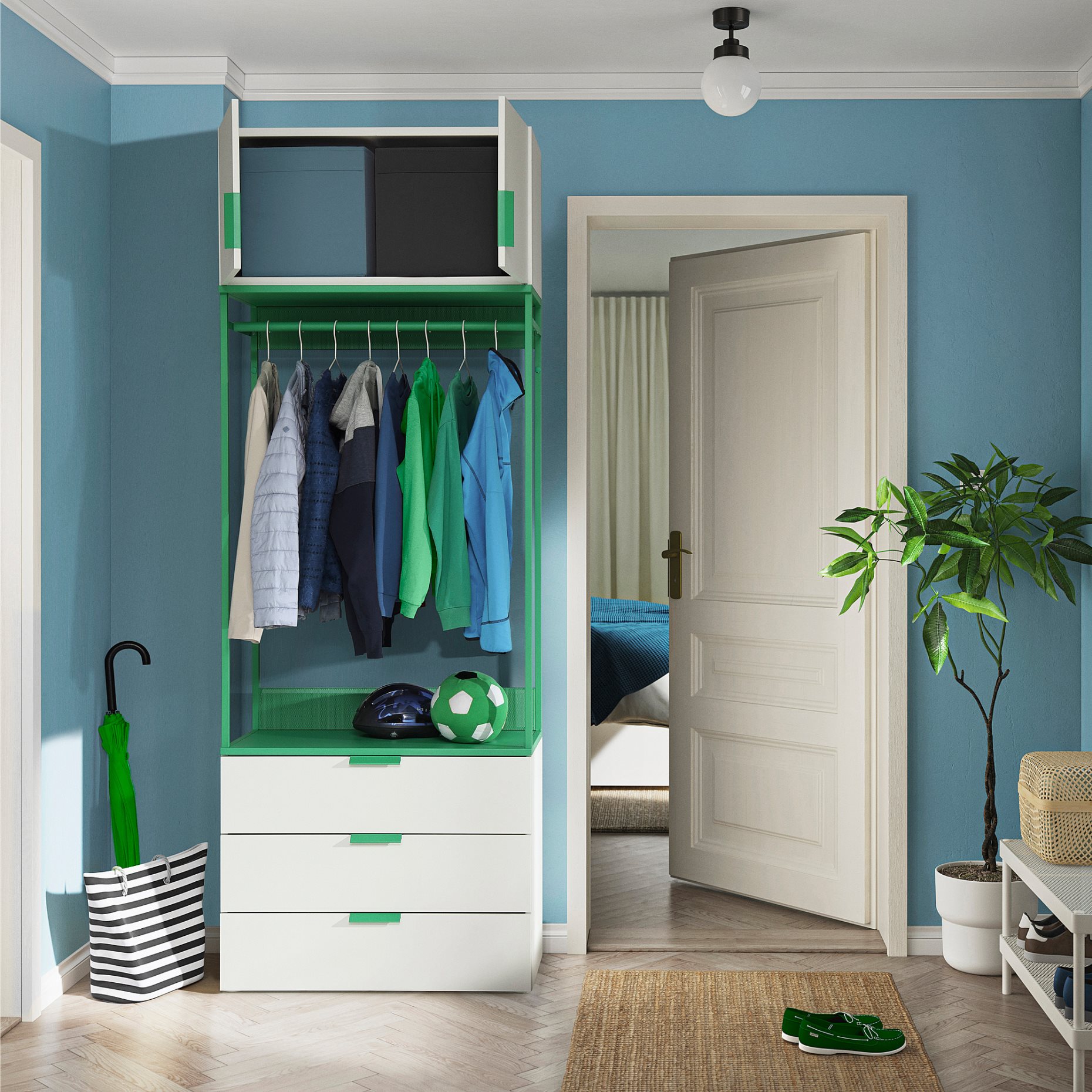 PLATSA, wardrobe with 2 doors/3 drawers, 80x42x221 cm, 895.939.13