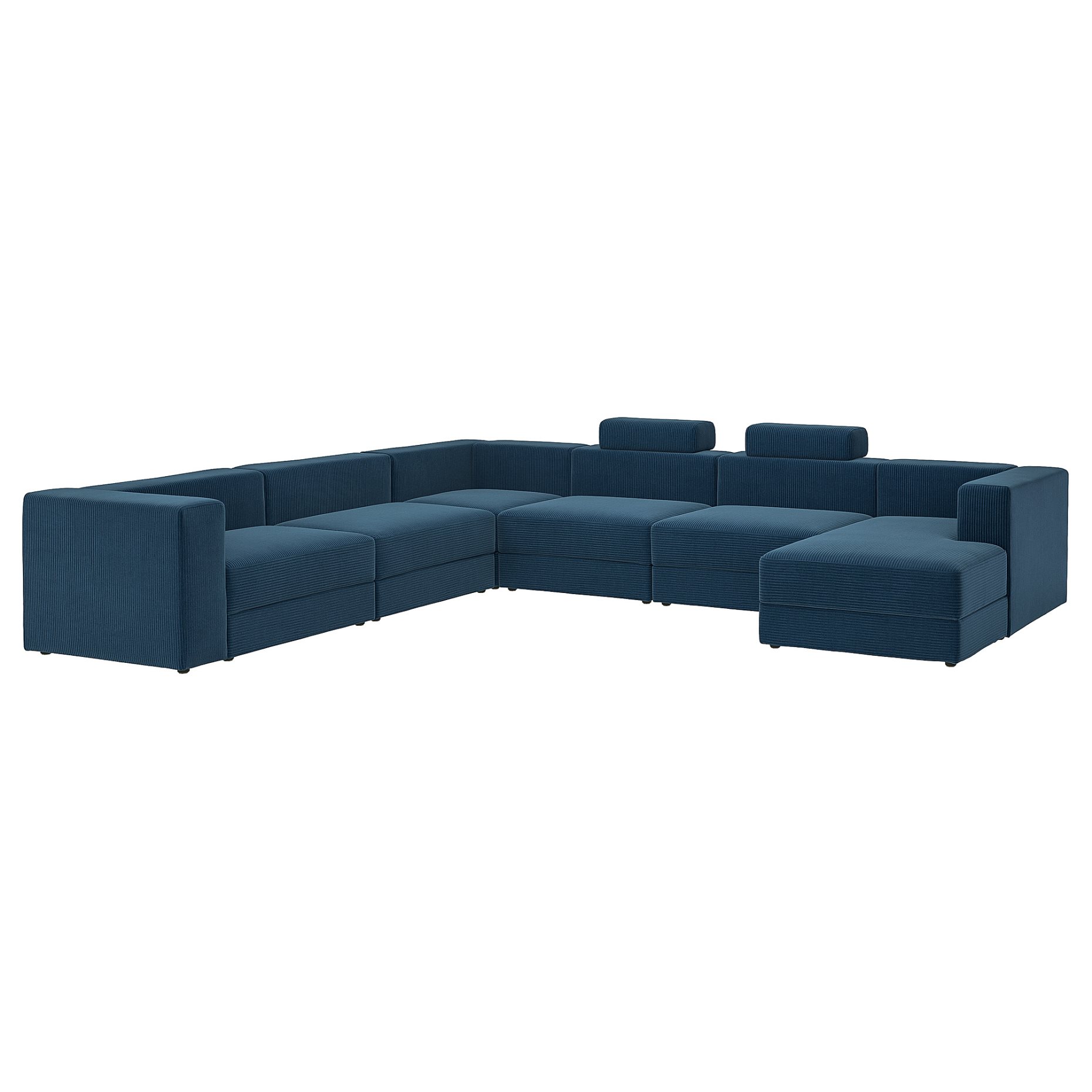 JÄTTEBO, U-shaped sofa 7-seat with chaise longue/right with headrests, 896.084.05