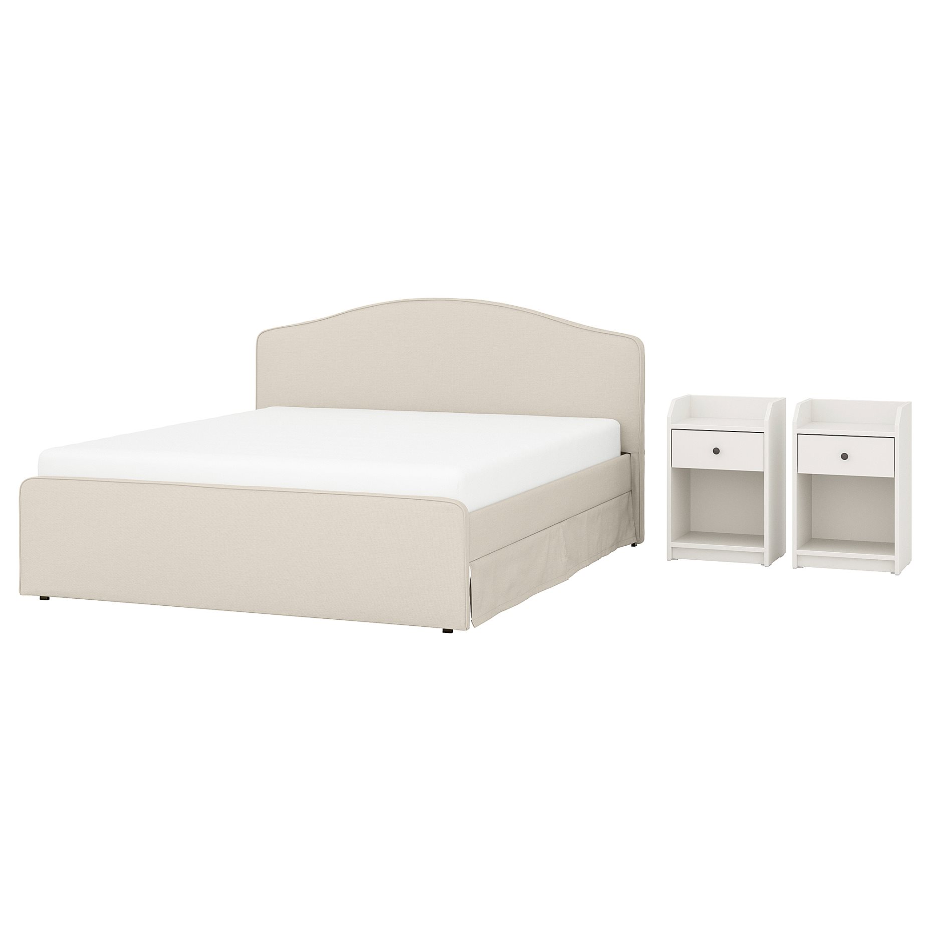 RAMNEFJÄLL/HAUGA, bedroom furniture set of 3, 160x200 cm, 896.291.82