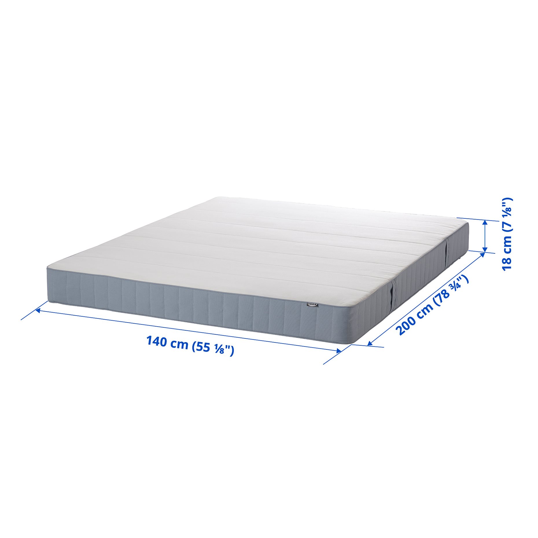 VESTMARKA, sprung mattress/extra firm, 140x200 cm, 904.701.62