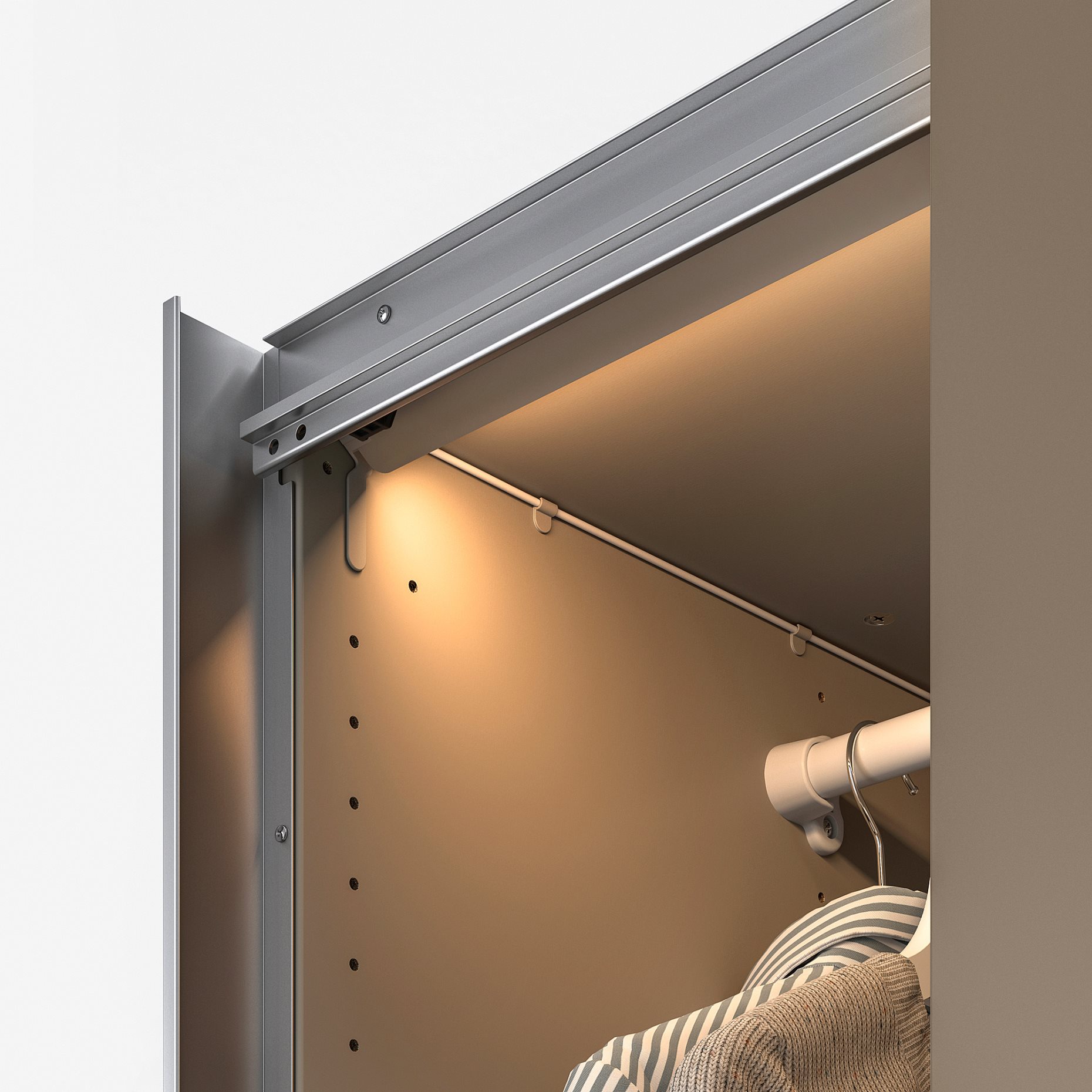 ÖVERSIDAN, wardrobe strip with built-in LED light source and sensor dimmable, 71 cm, 904.749.09