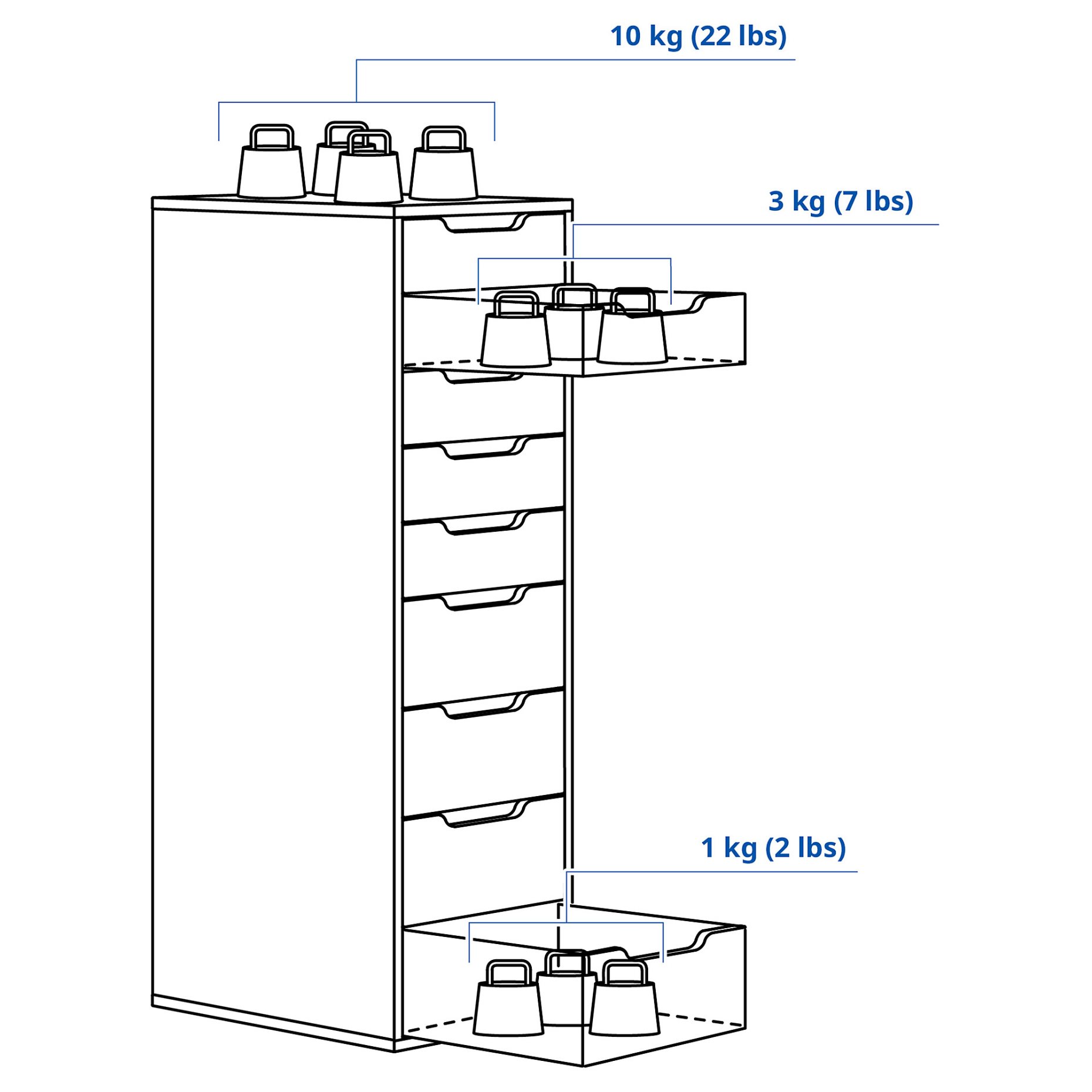 ALEX, συρταριέρα με 9 συρτάρια, 36x116 cm, 904.834.52
