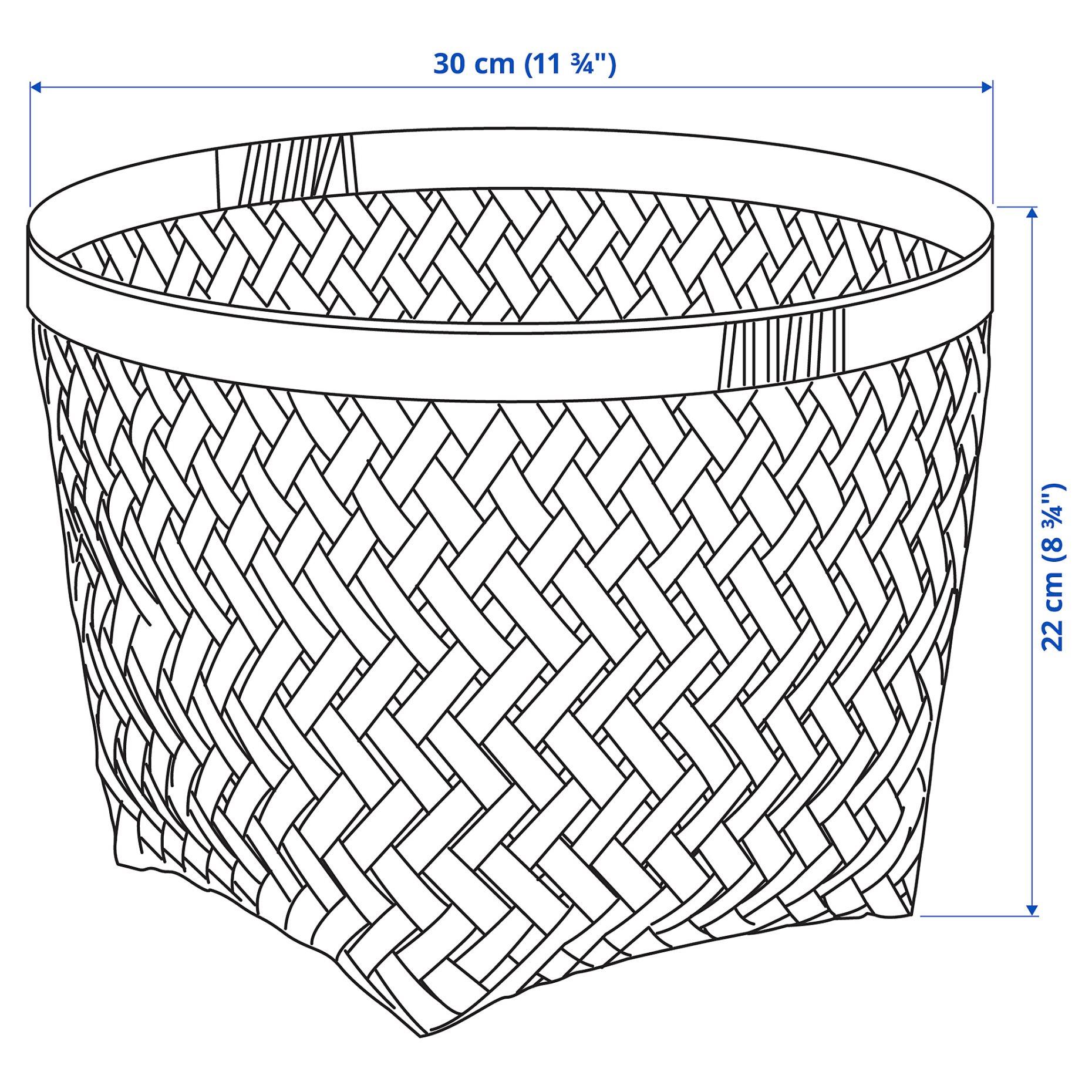 SALUDING, basket handmade, 30 cm, 905.031.86