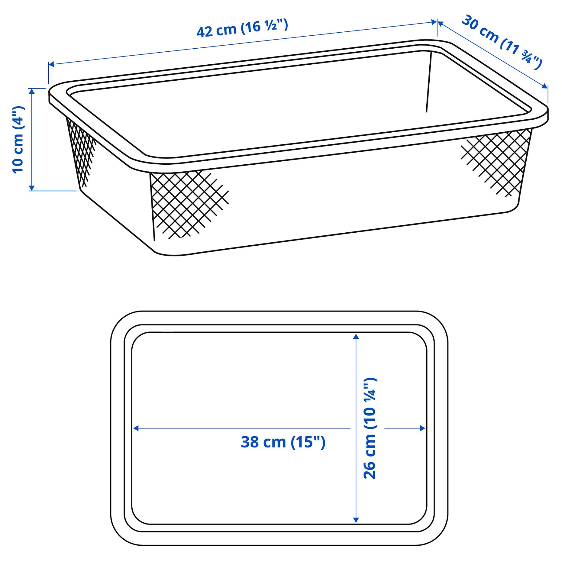 TROFAST, mesh storage box, 42x30x10 cm, 905.185.74