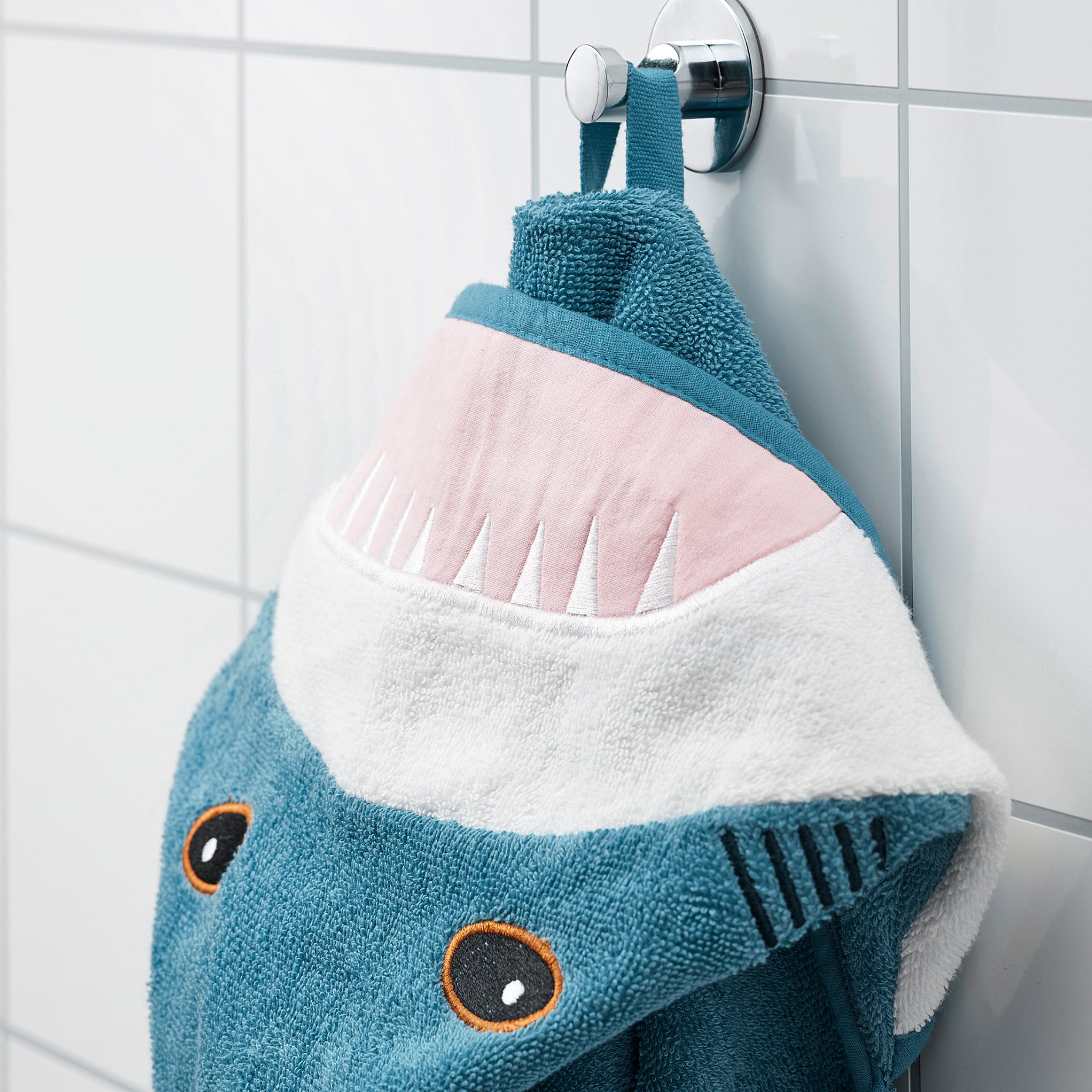 BLÅVINGAD, towel with hood/shark-shaped, 70x140 cm, 905.284.41