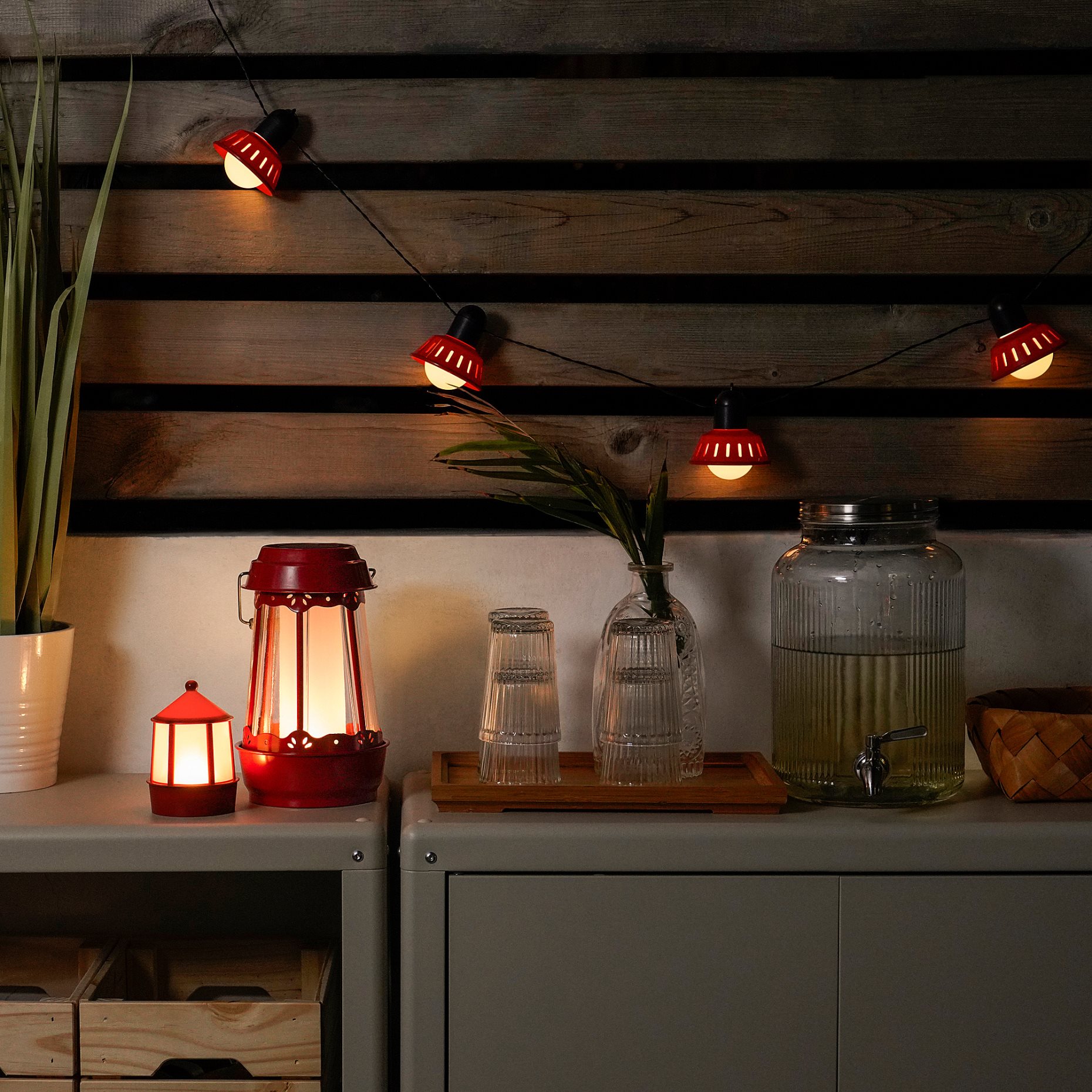 SOMMARLÅNKE, lighting chain with built-in LED light source/10 bulbs/outdoor/battery-operated/Retro, 905.439.98
