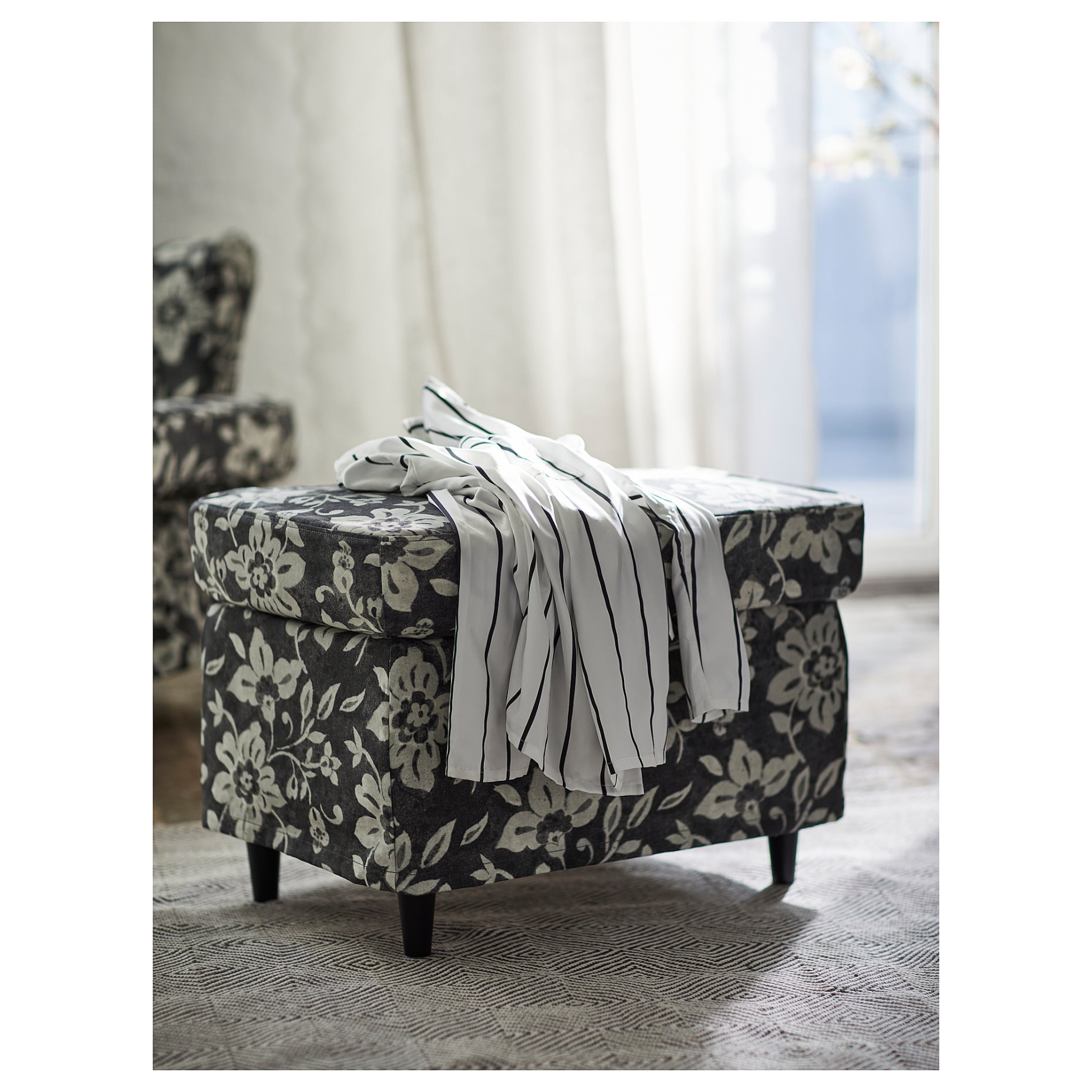 STRANDMON, slipcover for footstool, 905.466.09