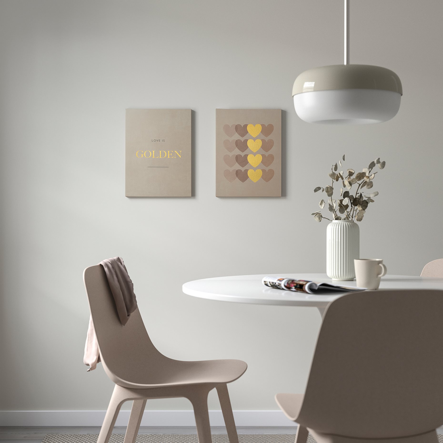 PJÄTTERYD, picture/golden love/ set of 2, 30x40 cm, 905.713.02