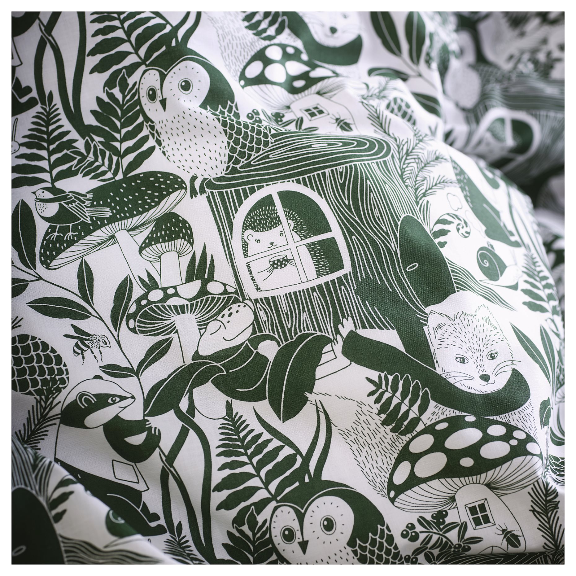 SKOGSDUVA, παπλωματοθήκη και μαξιλαροθήκη/δάσος, 150x200/50x60 cm, 905.768.04