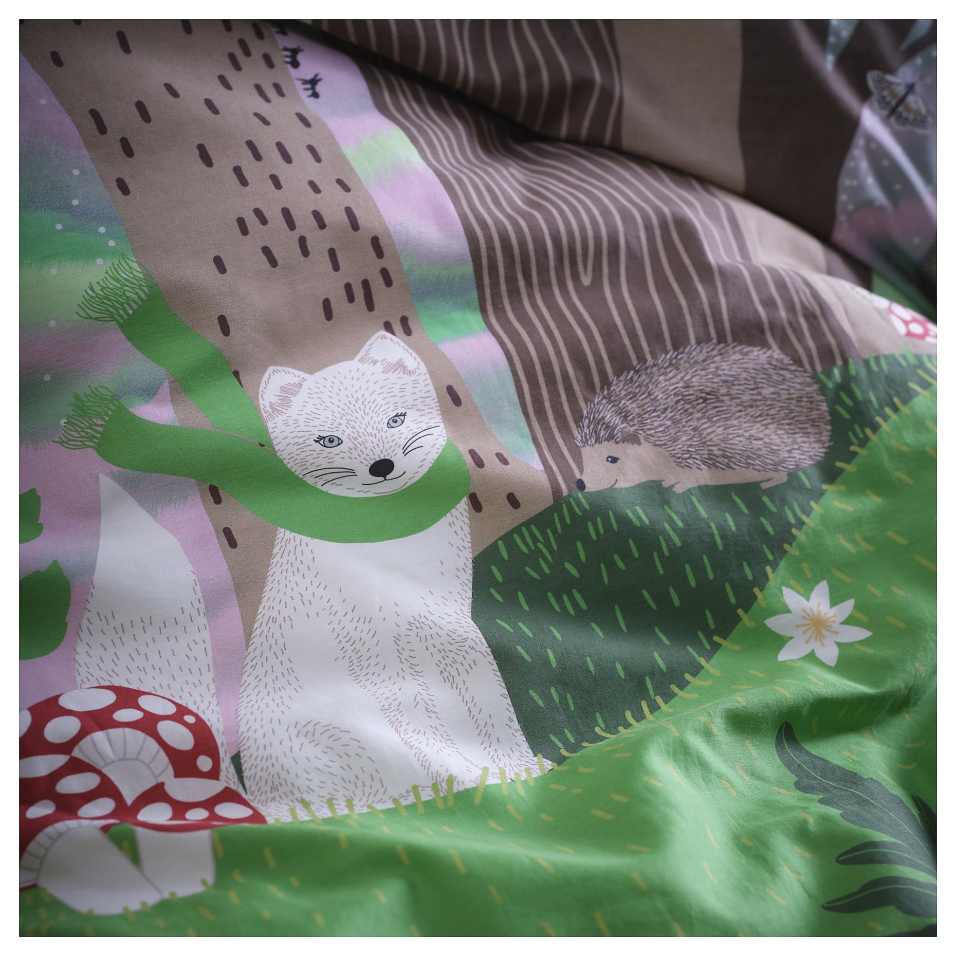 SKOGSDUVA, παπλωματοθήκη και μαξιλαροθήκη/δάσος, 150x200/50x60 cm, 905.768.56