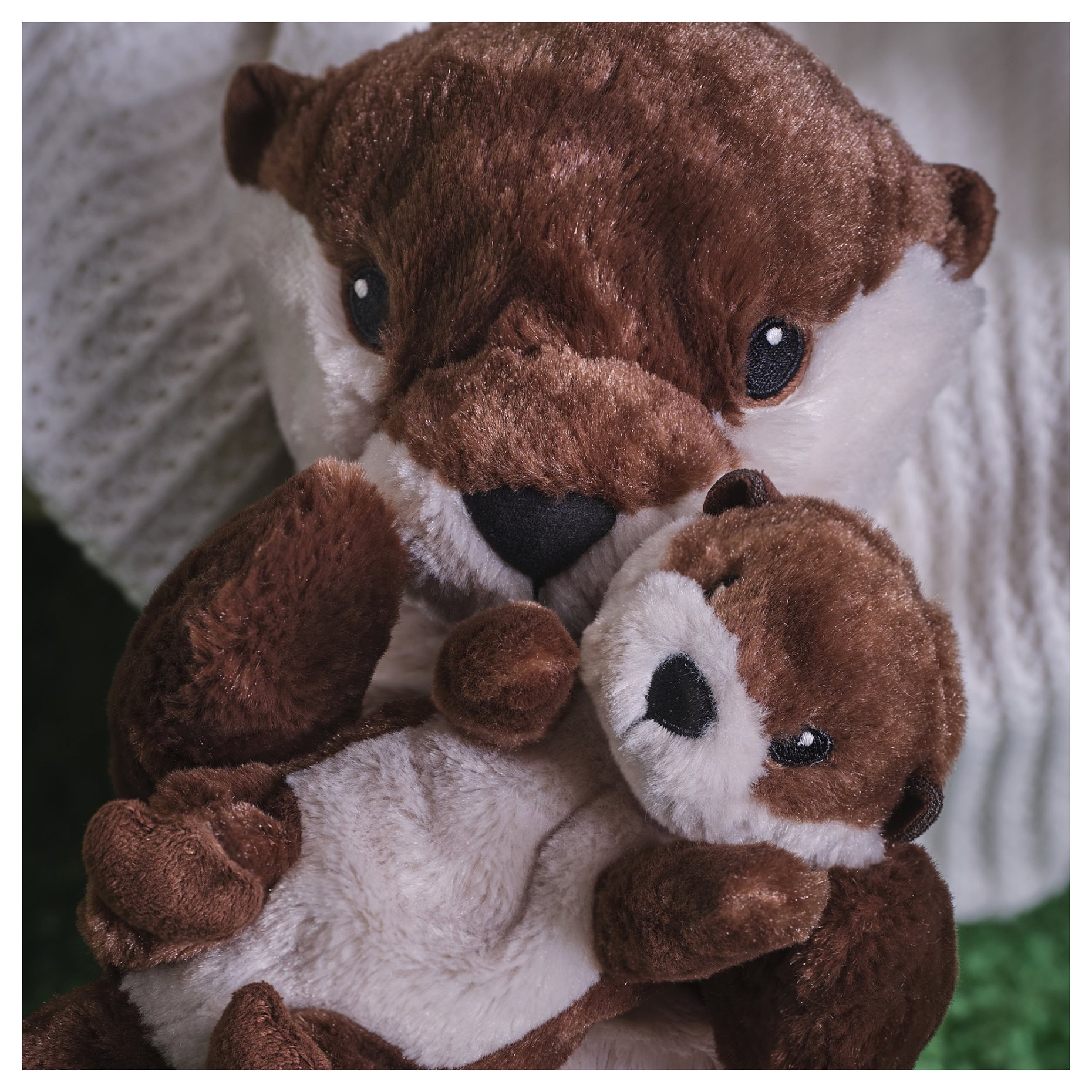 SKOGSDUVA, soft toy/otter with baby/set of 2, 45 cm, 905.768.99