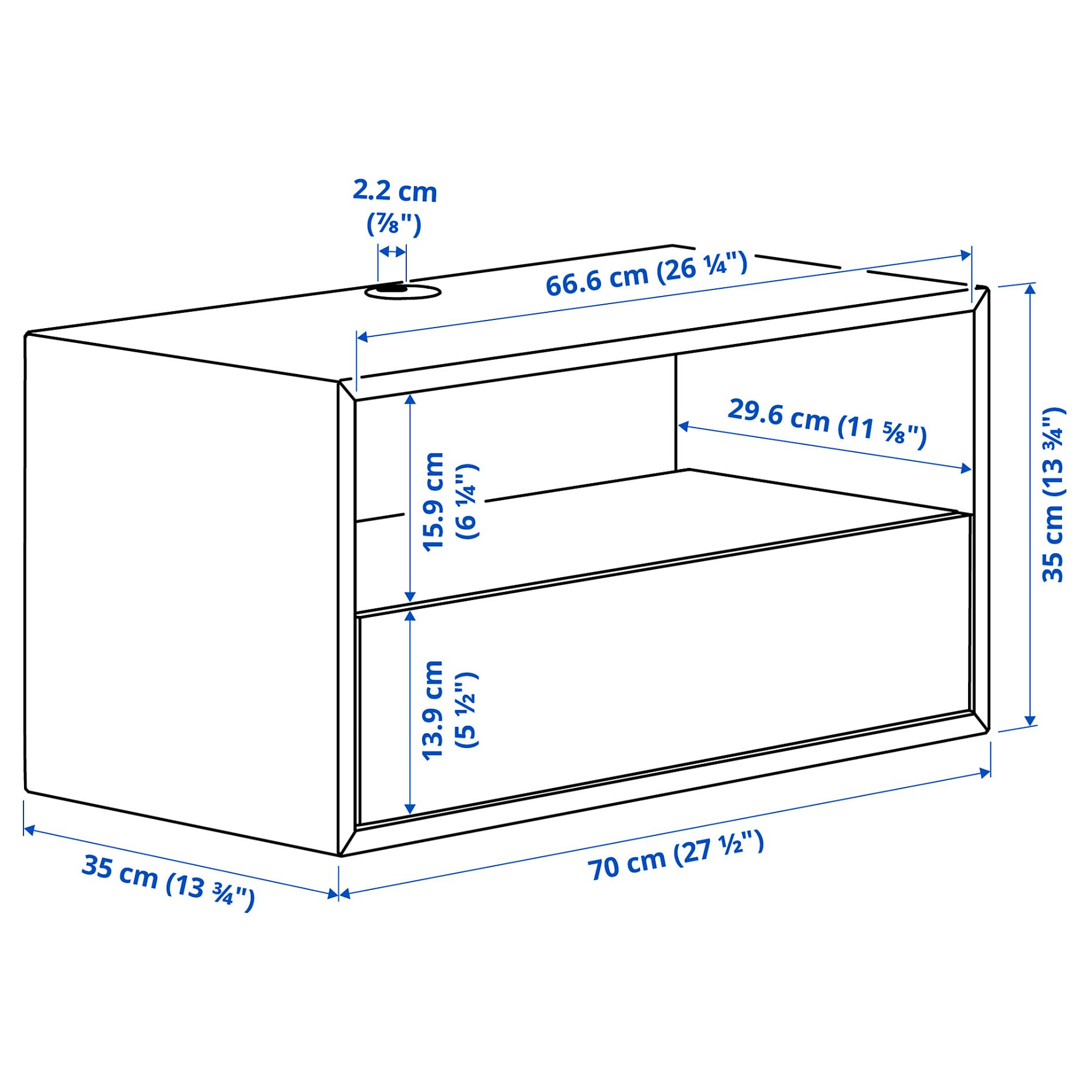 EKET, ράφι οπτικοακουστικών συσκευών, 70x35x35 cm, 905.820.27