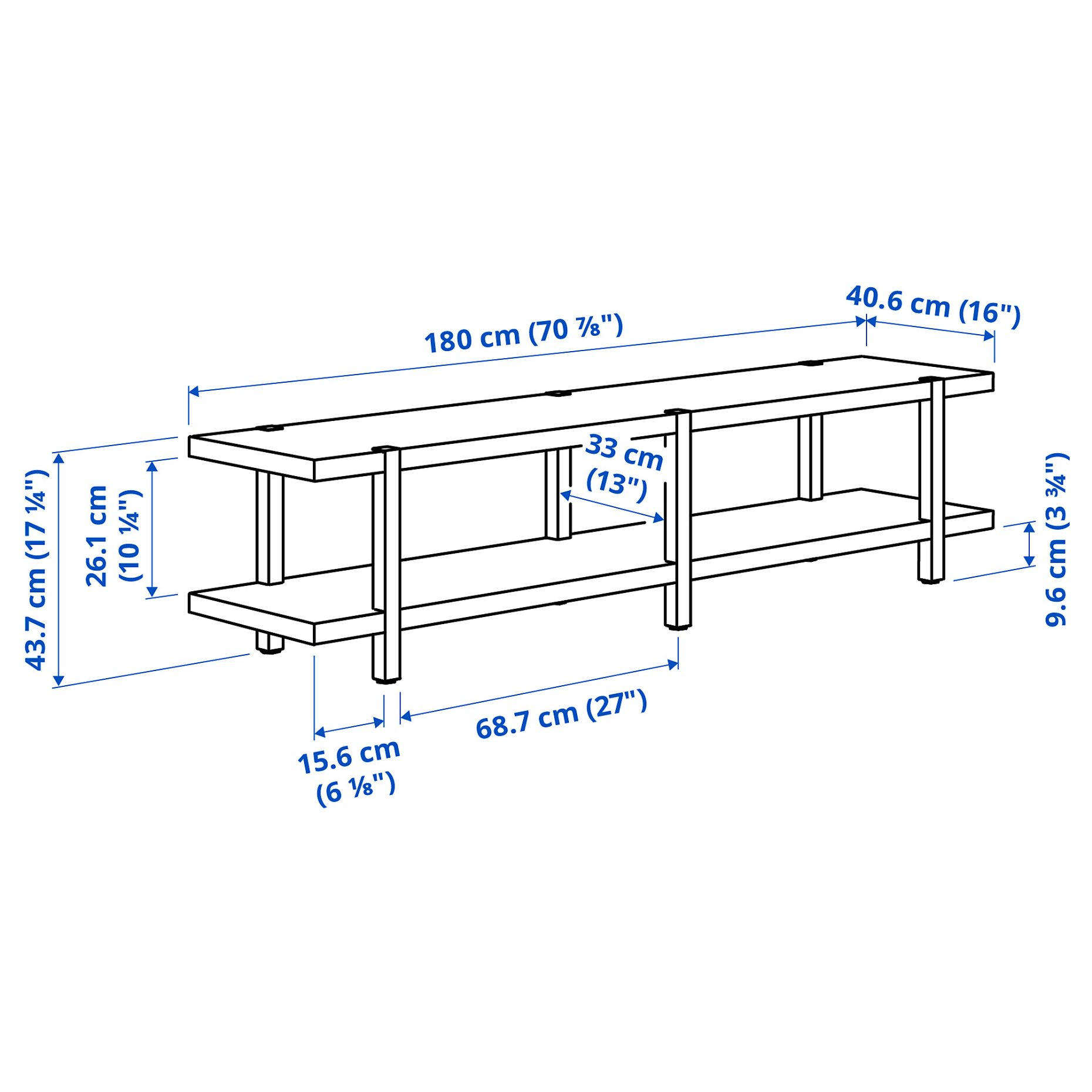 STOCKHOLM 2025, shelving unit/bench, 180x41x44 cm, 905.865.15