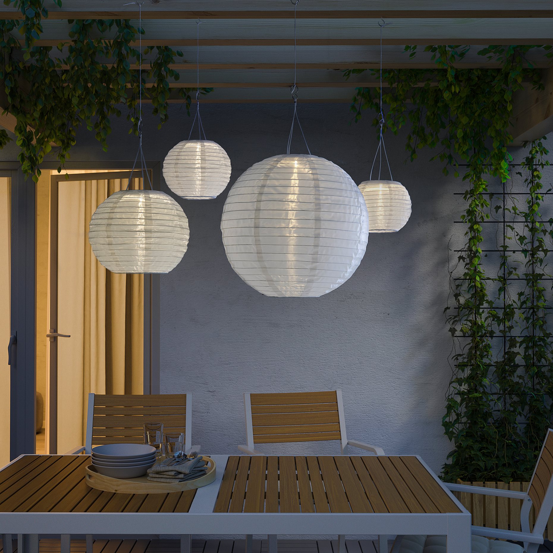 SOLVINDEN, solar-powered pendant lamp with built in LED light source/outdoor, 45 cm, 905.930.35