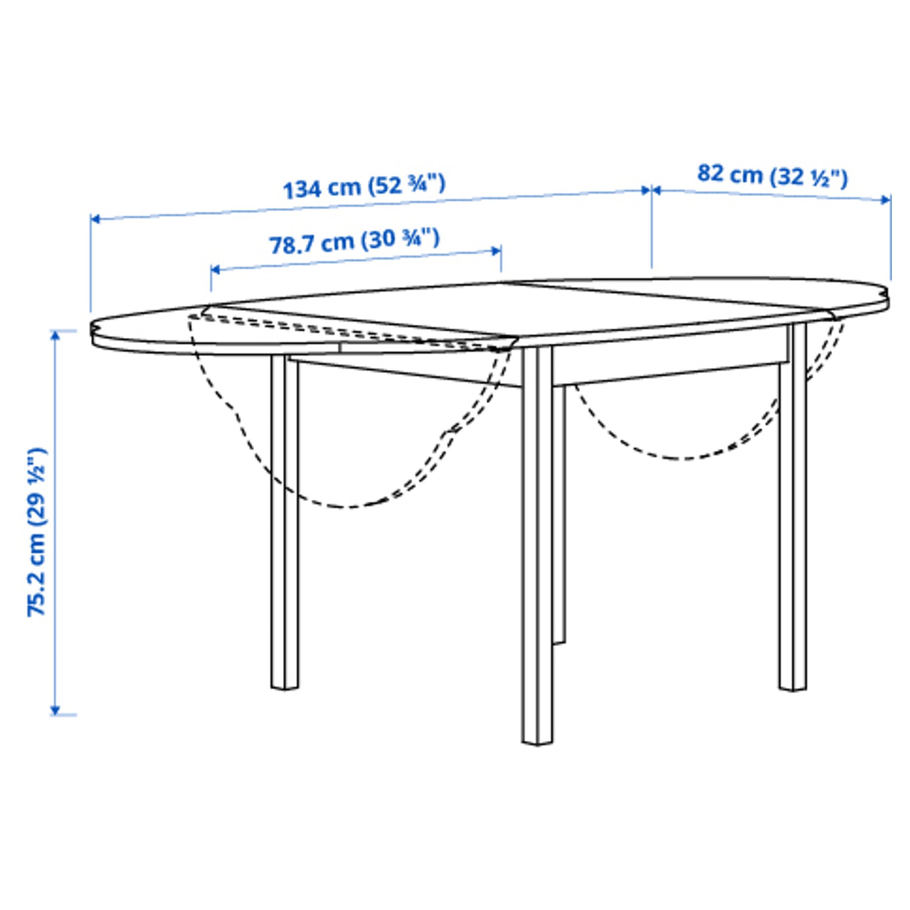 OMMJÄNGE, drop-leaf table, 134x82 cm, 905.946.76