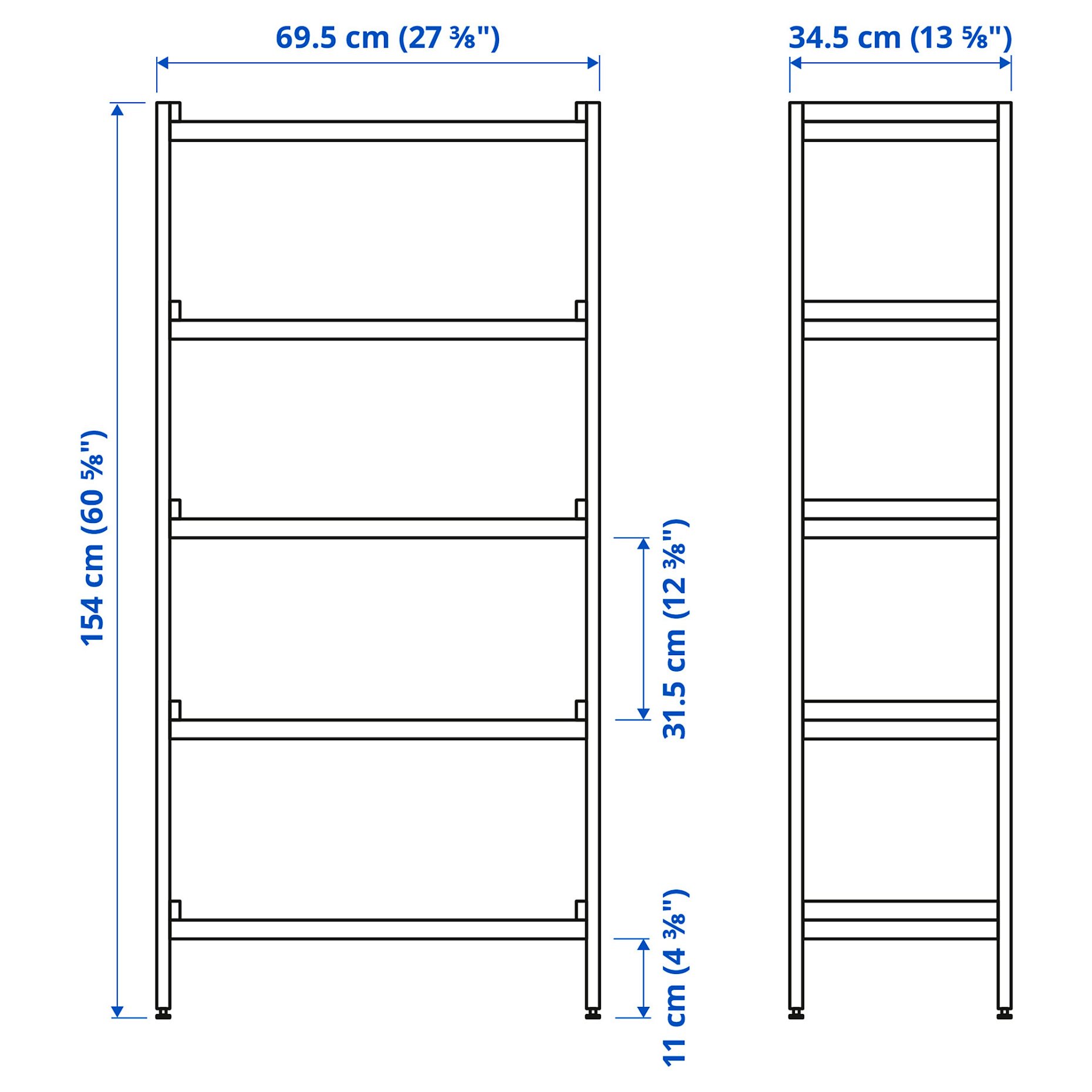 EKENABBEN, open shelving unit, 70x34x154 cm, 905.963.93