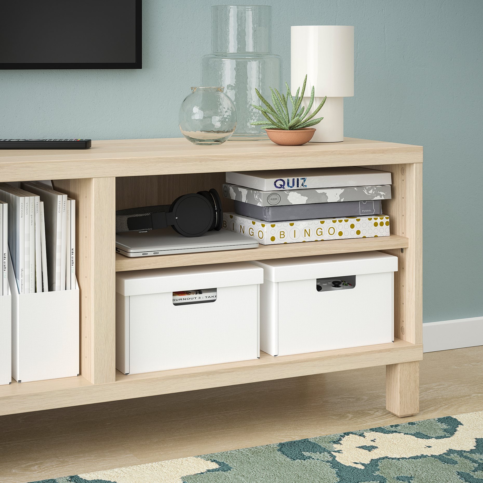 FJÄDERHARV, storage box with lid, 25x35x16 cm, 905.969.01