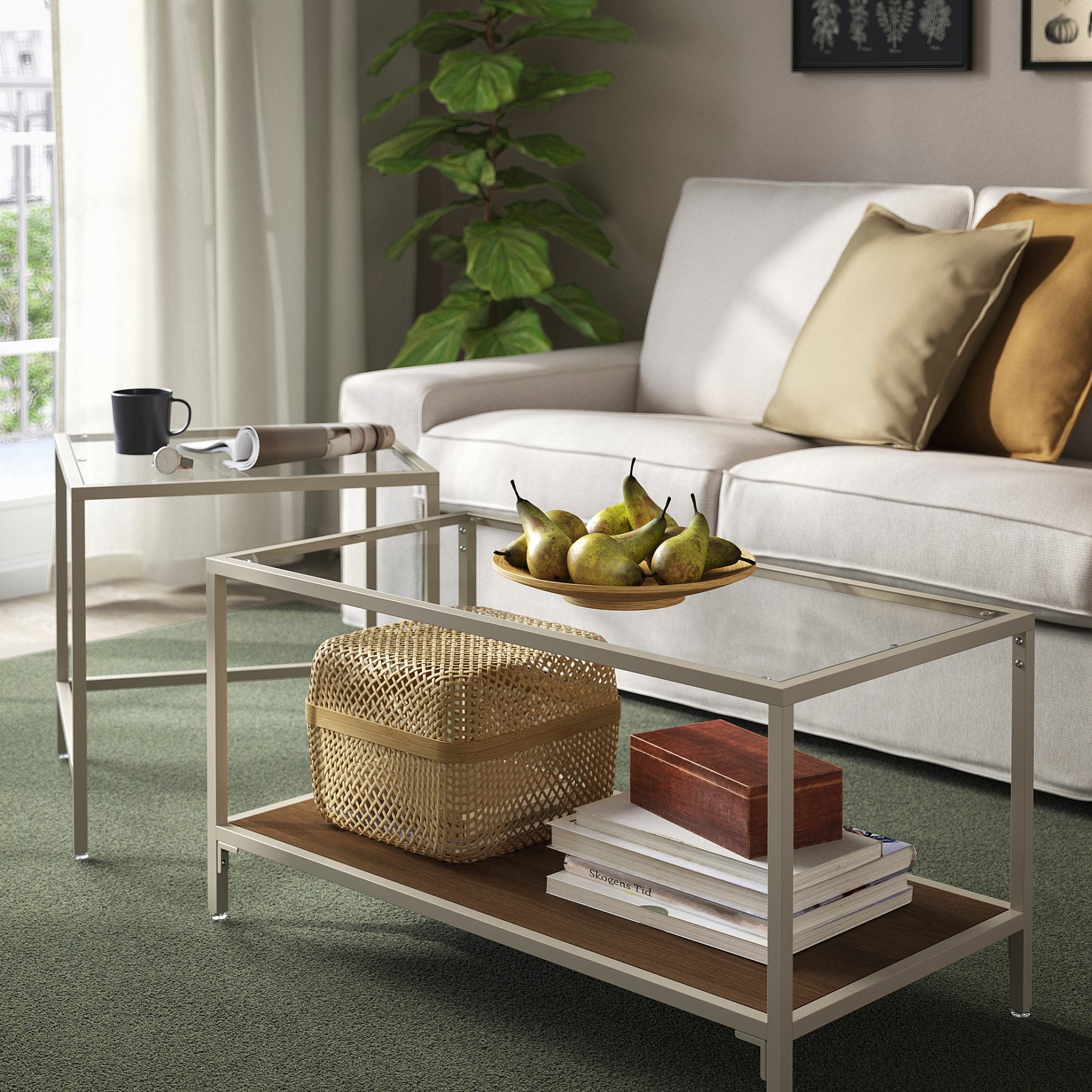 VITTSJÖ, nest of tables/set of 2, 90x50 cm, 906.043.50