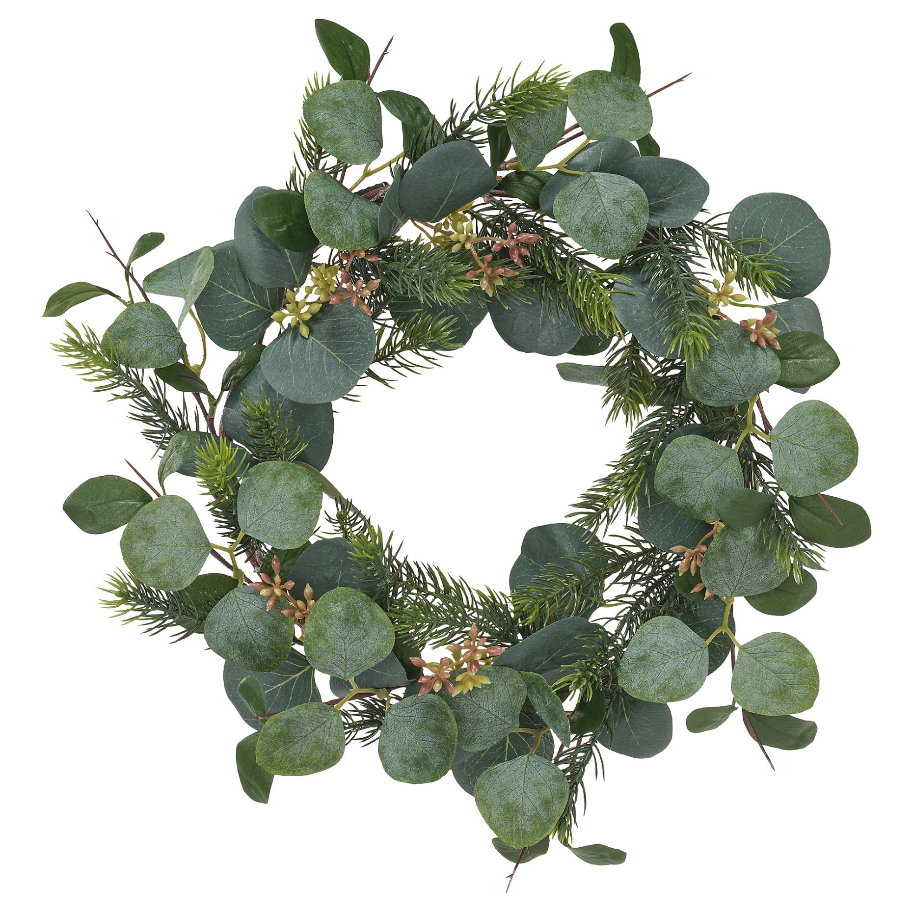 VINTERFINT, artificial wreath In/outdoor eucalyptus, 45 cm, 906.065.56