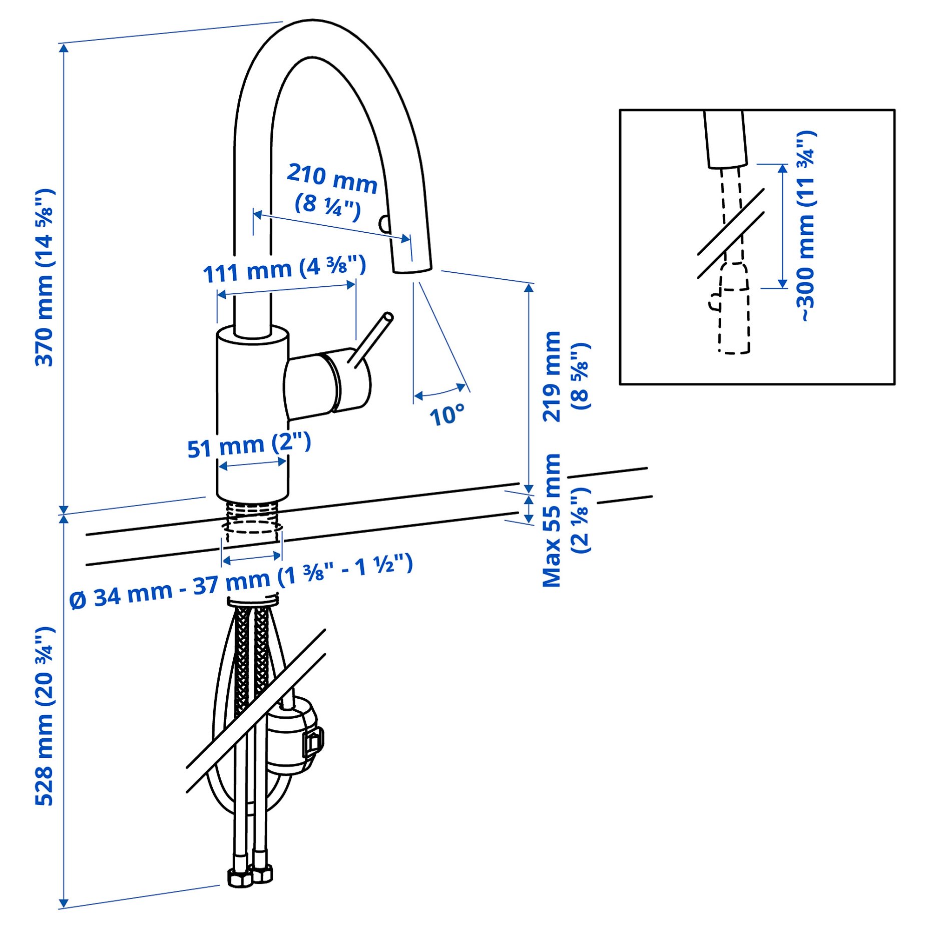SALLSJÖN, kitchen mixer tap pull out, 906.089.37