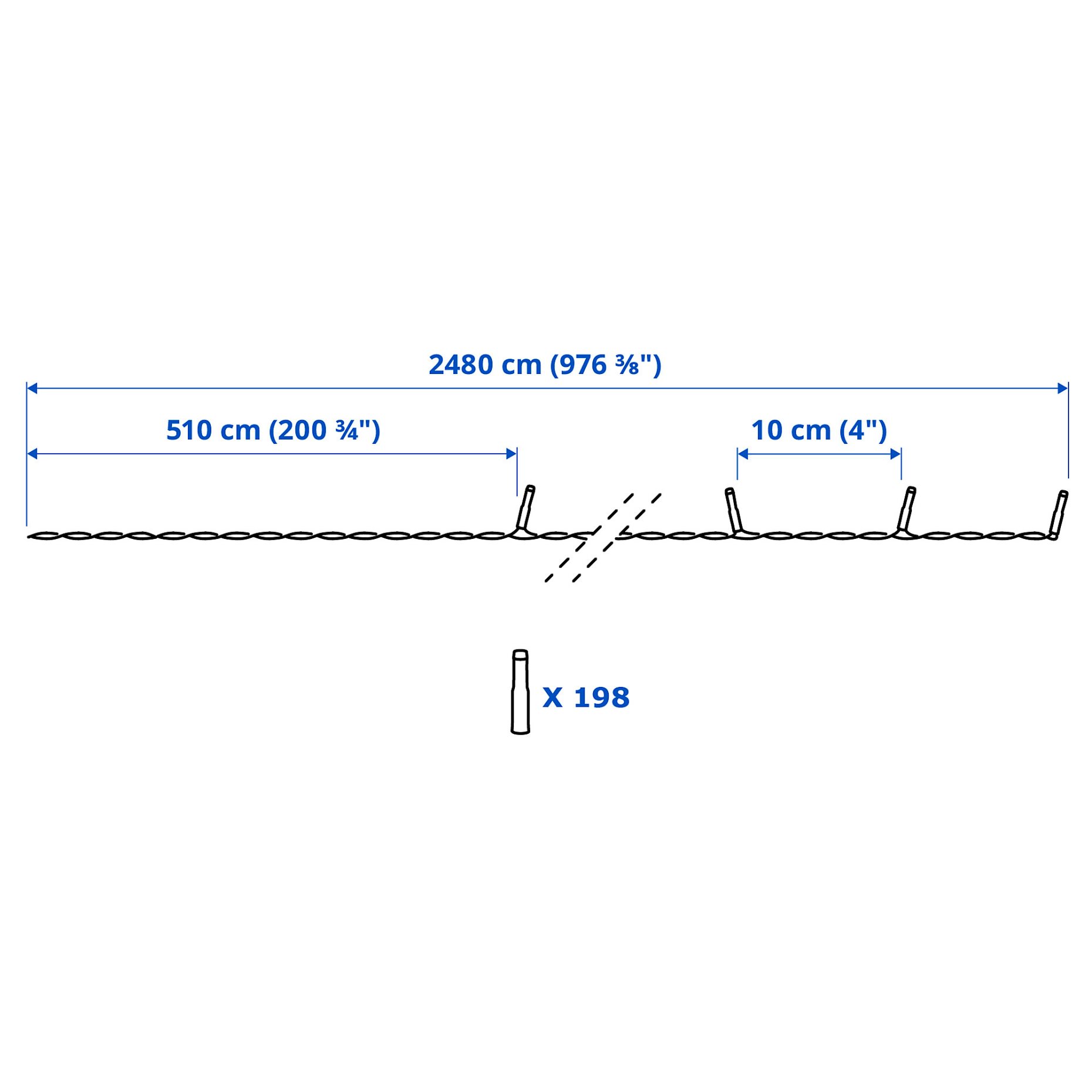GETKÅL, γιρλάντα φωτισμού με ενσωματωμένο φωτισμό LED/ρυθμιζόμενο χρώμα/εξωτερικού χώρου, 24.8 m, 906.093.24