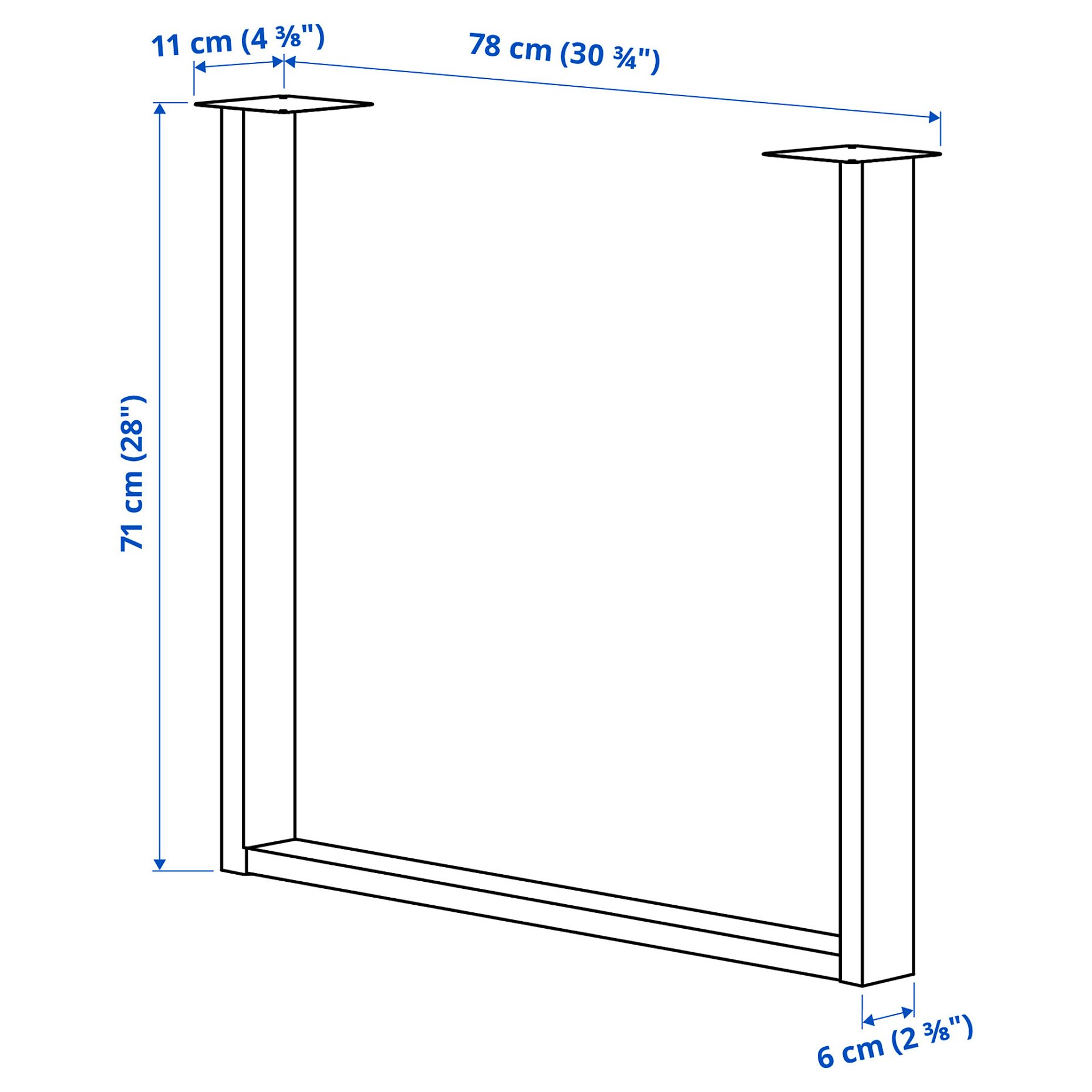 SKÅLSTA, U-shaped table leg, 2 pack, 906.118.50