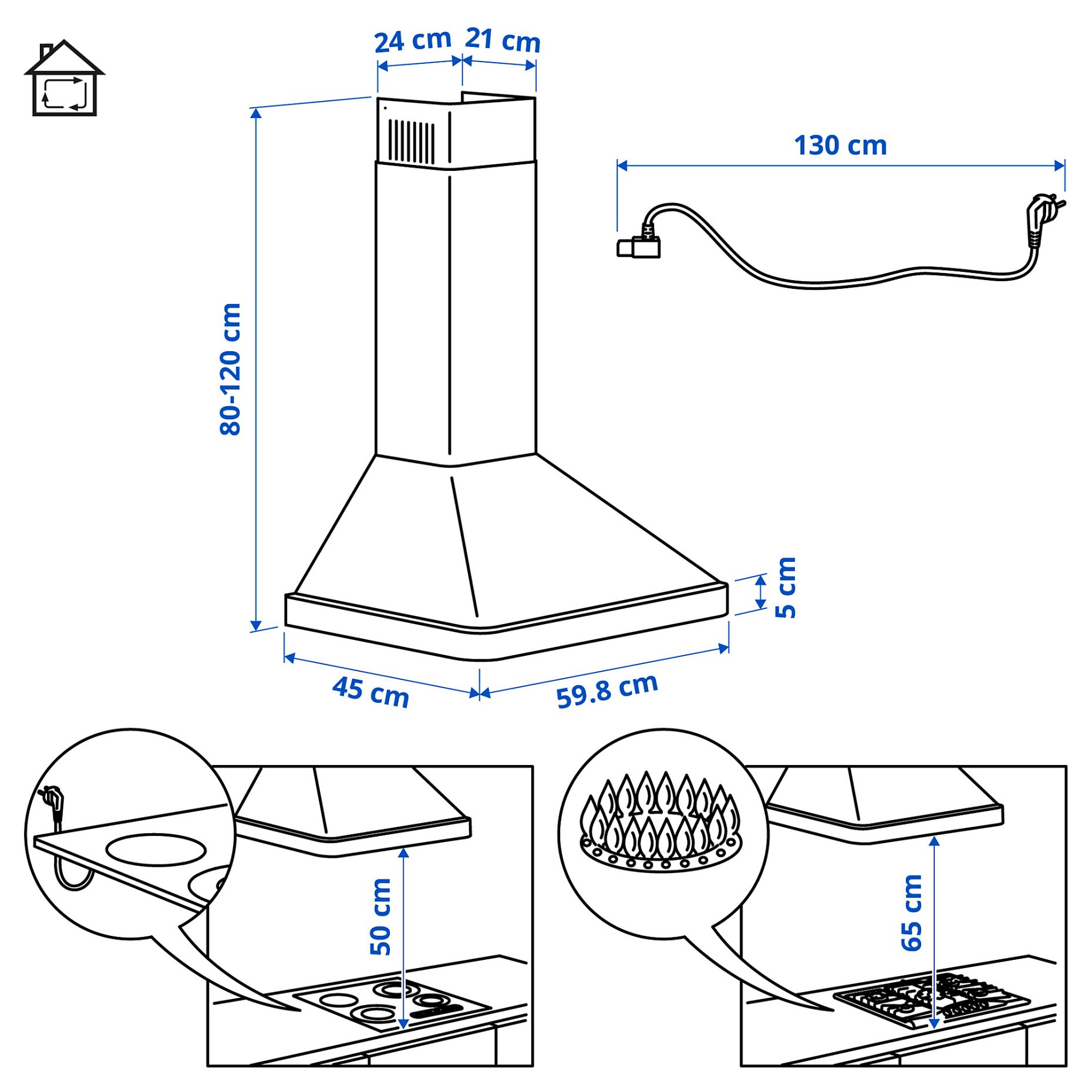 NILSBYN, απορροφητήρας τοίχου/IKEA 300, 60 cm, 906.127.22