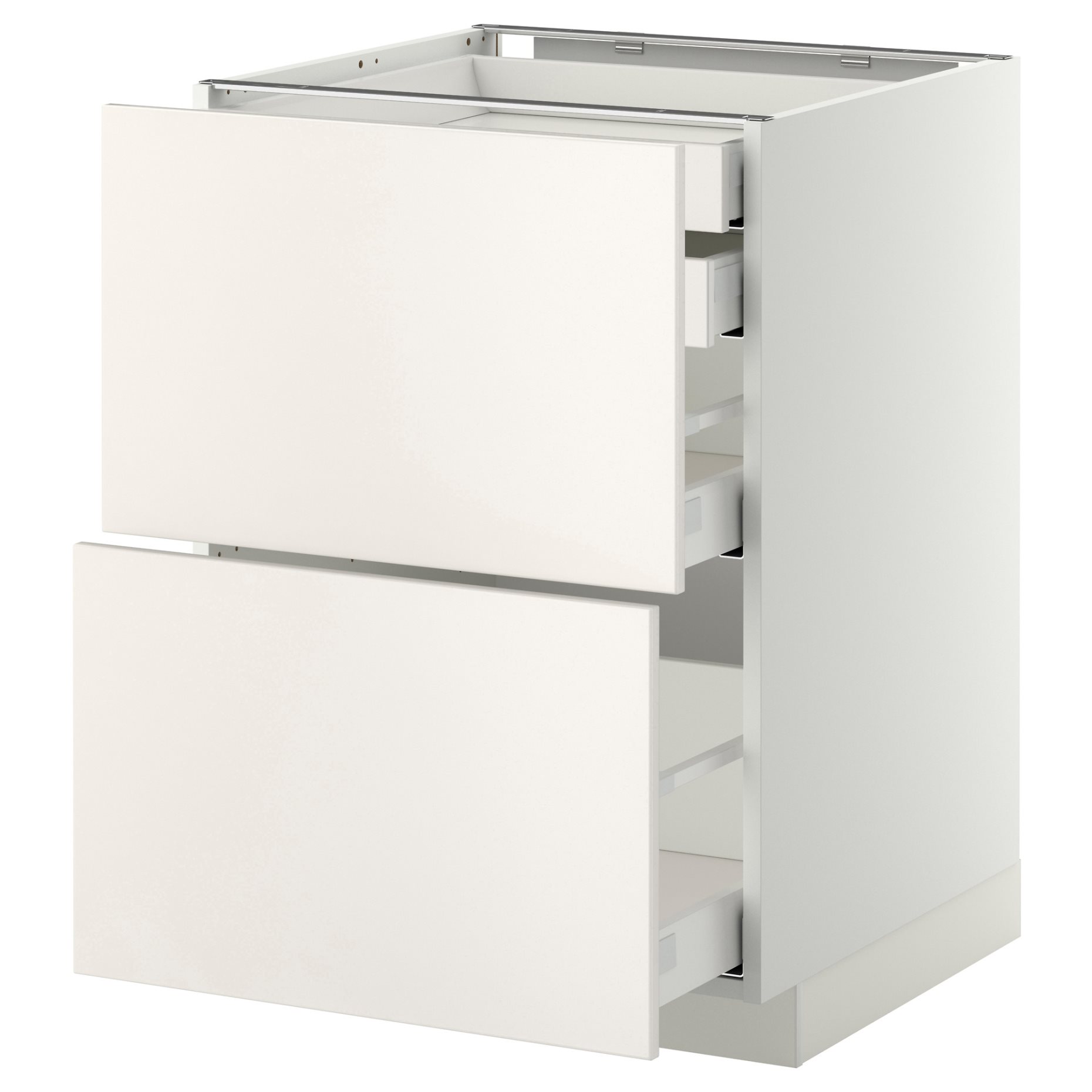 METOD/MAXIMERA, base cabinet 2 fronts/2 low/1 medium/1 high drawer, 991.045.84
