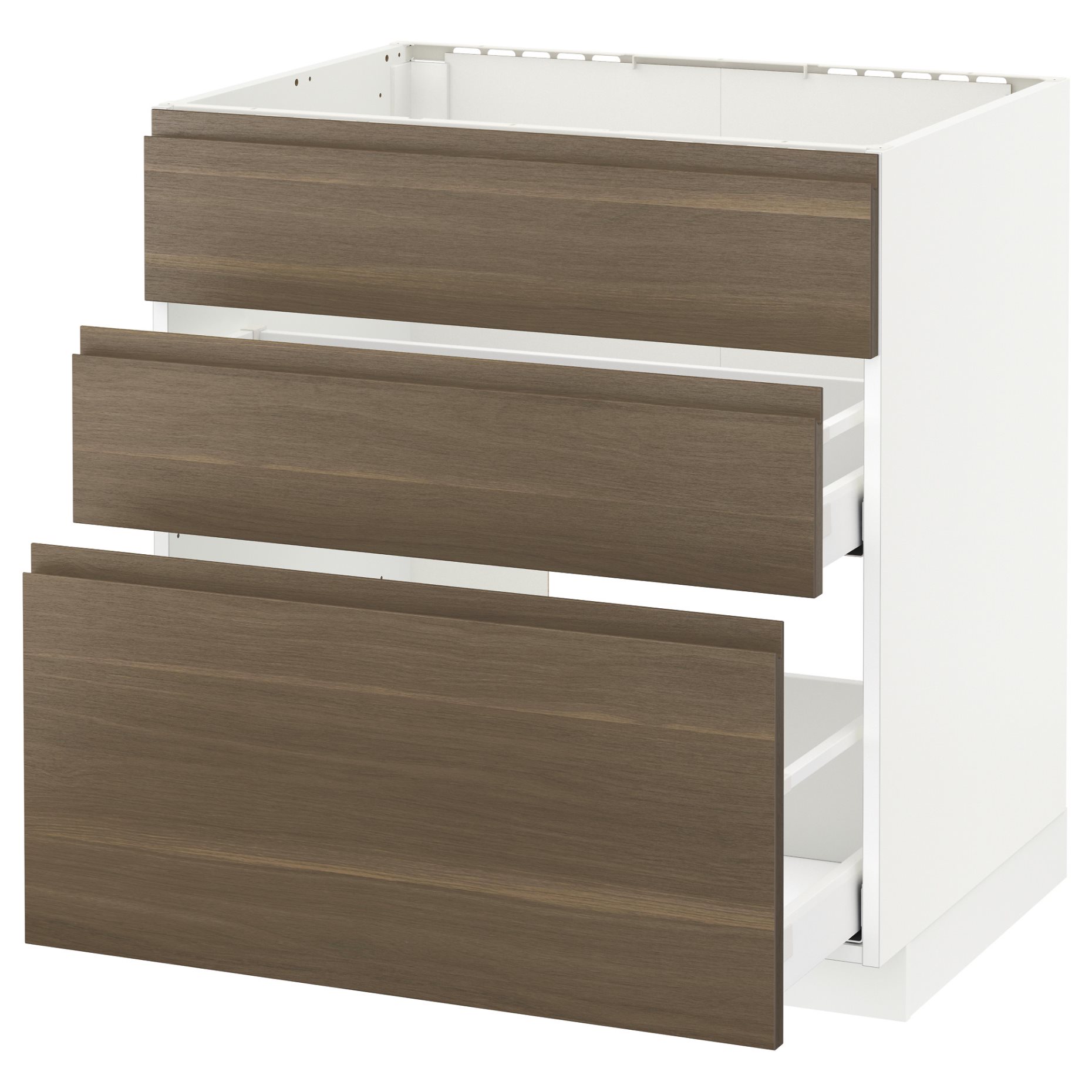 METOD/MAXIMERA, base cabinet for sink+3 fronts/2 drawers, 991.316.48
