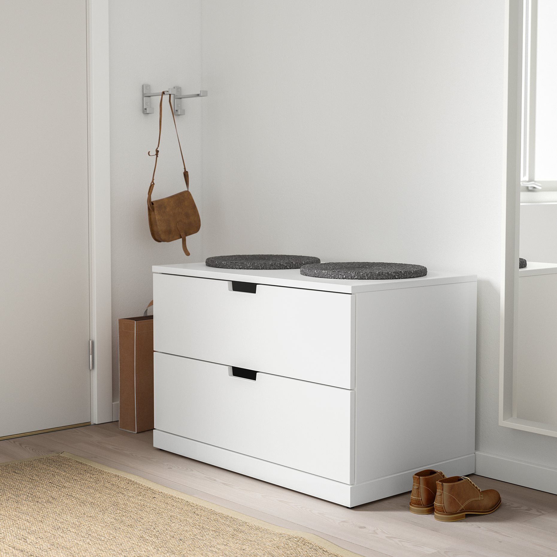 NORDLI, συρταριέρα με 2 συρτάρια, 80X54 cm, 992.394.94