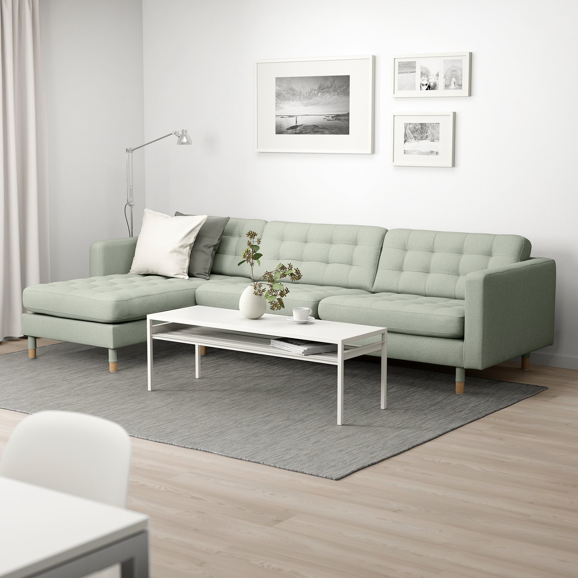 LANDSKRONA, 4-seat sofa with chaise longue, 992.704.65