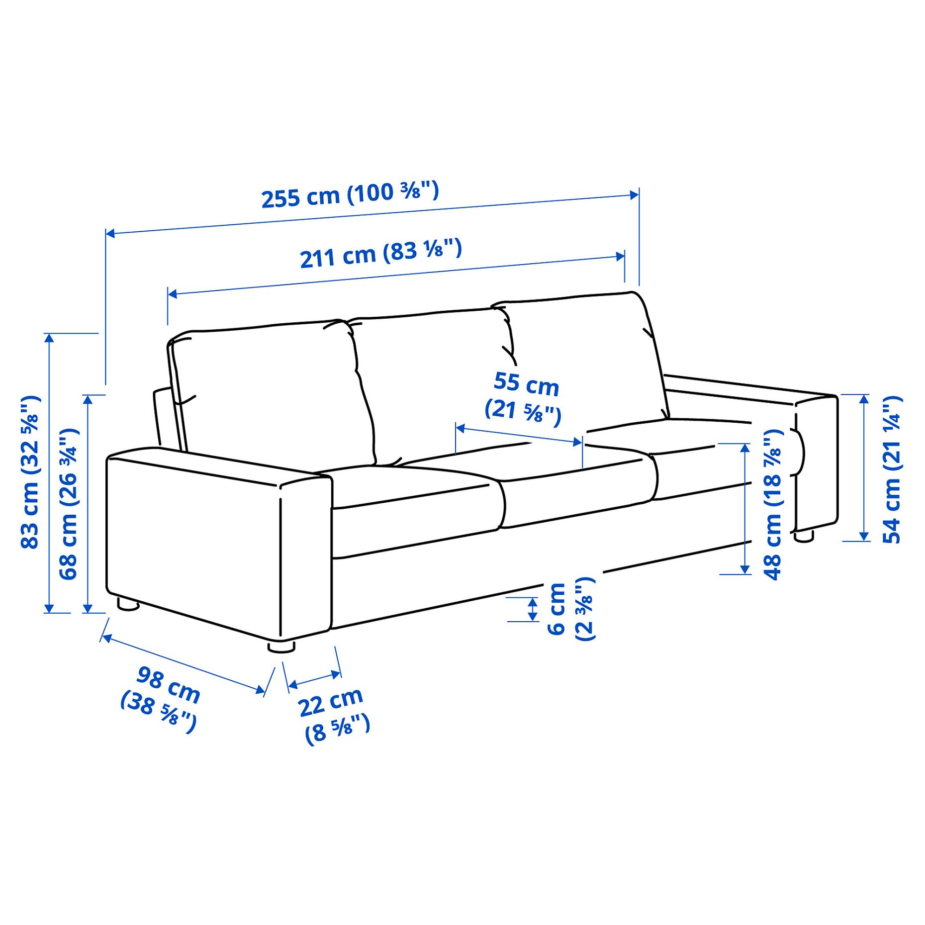 VIMLE, 3-seat sofa, 994.014.33