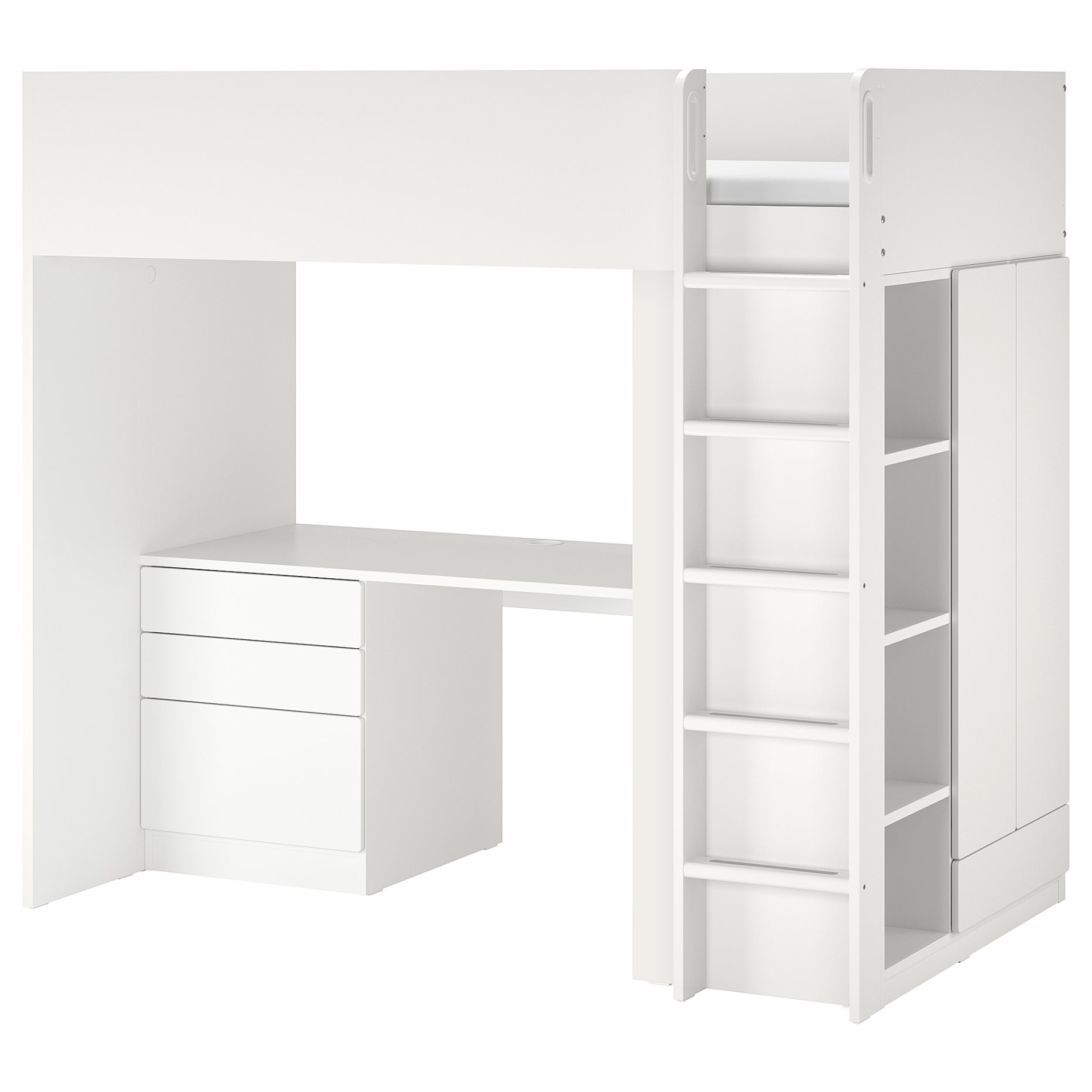 SMÅSTAD, loft bed with desk with 4 drawers, 90x200 cm, 994.288.66
