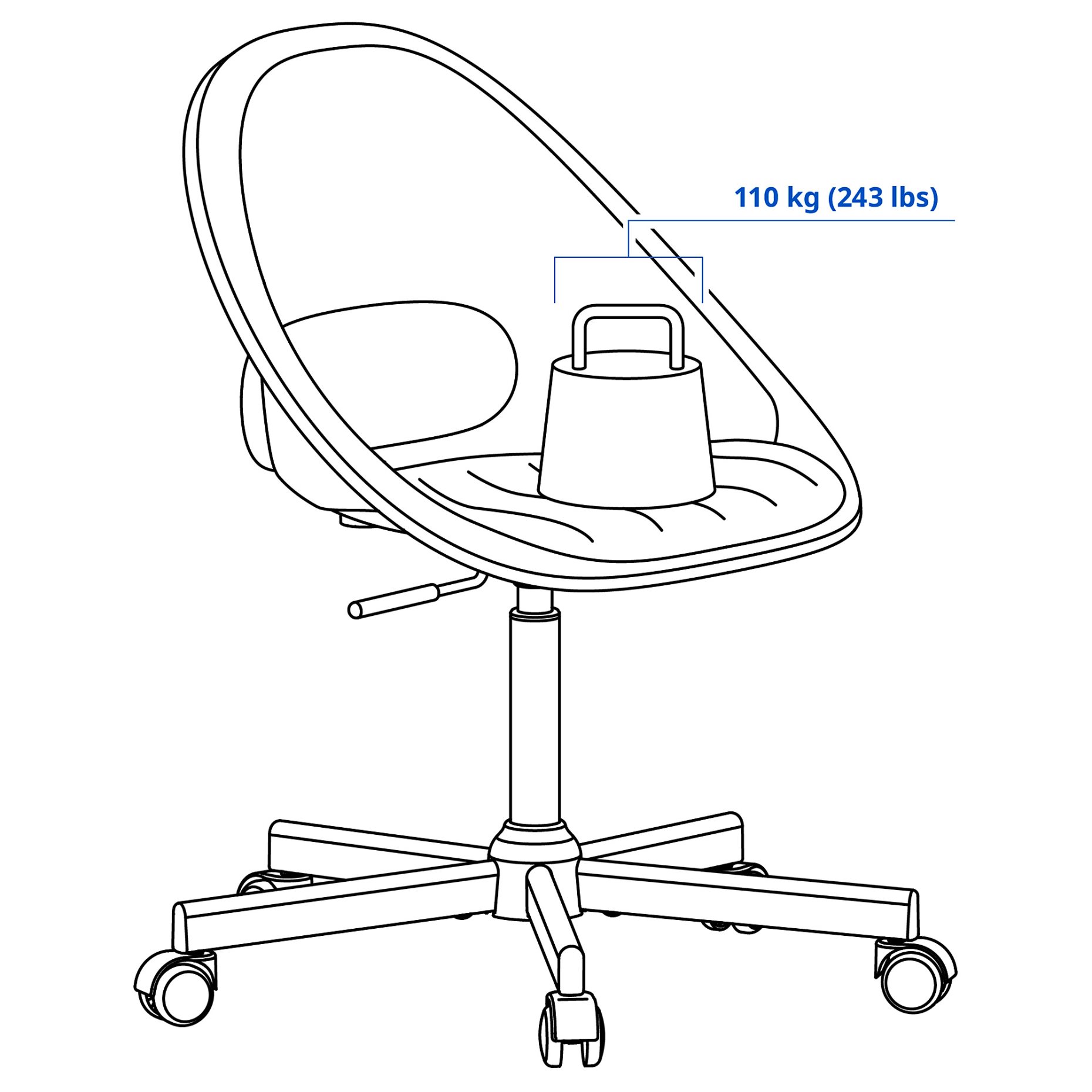 LOBERGET/MALSKAR, swivel chair with pad, 994.454.51